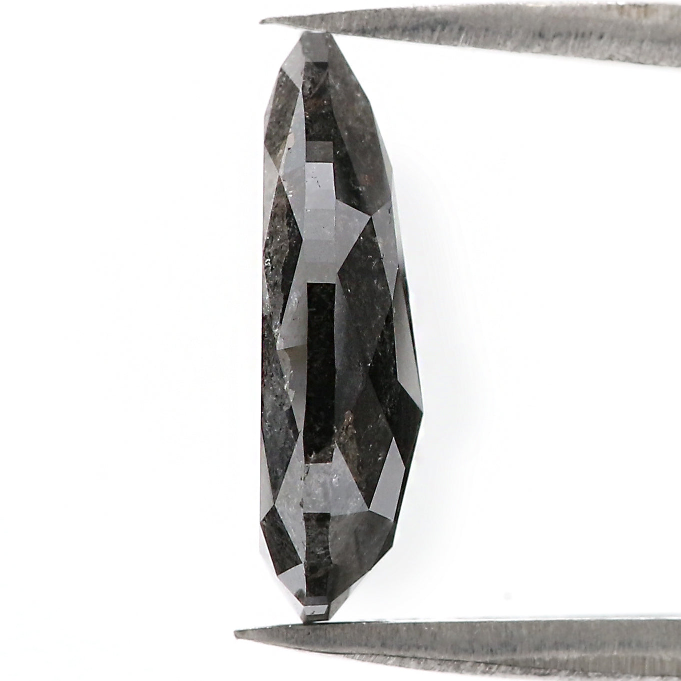 3.11 CT Natural Loose Pear Shape Diamond Salt And Pepper Pear Rose Cut Diamond 13.70 MM Black Grey Color Pear Rose Cut Diamond LQ3045