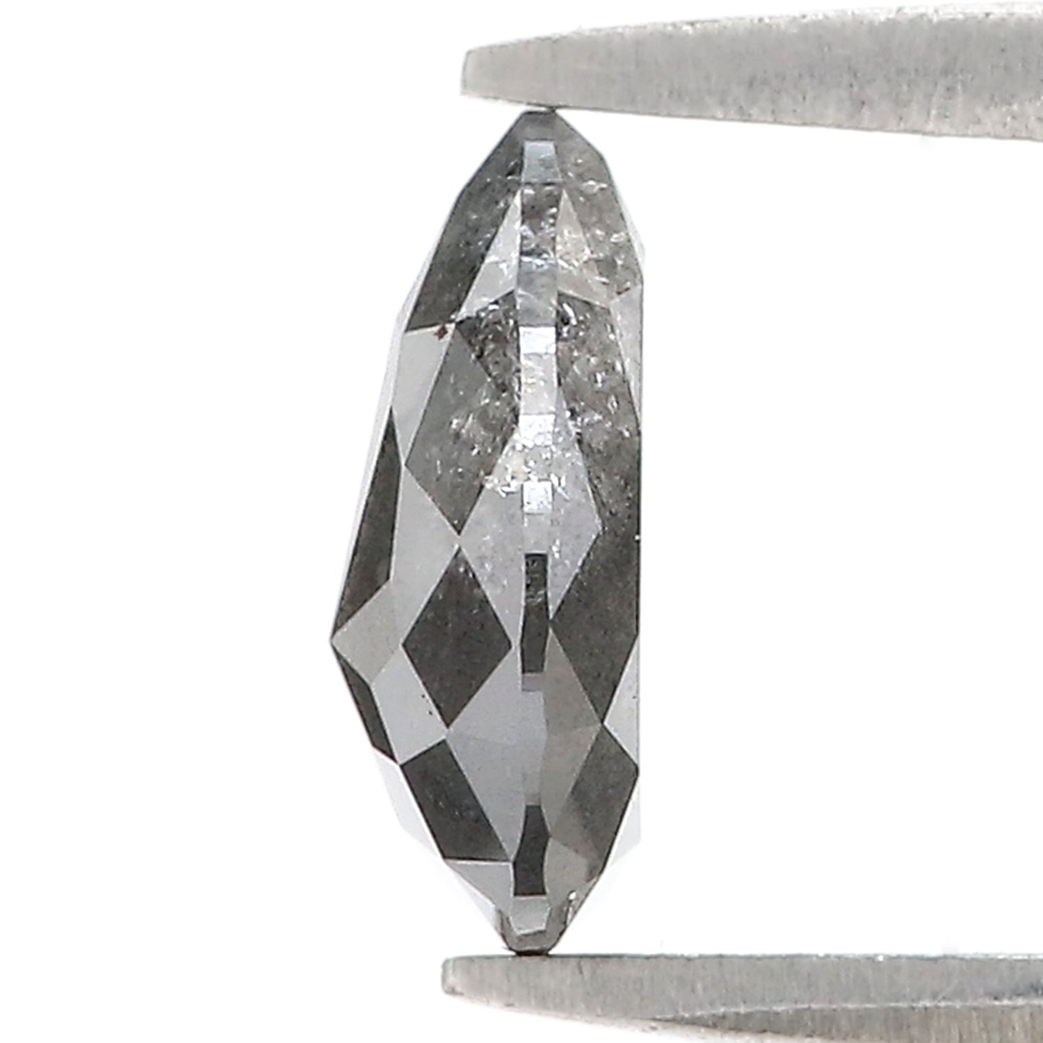 1.44 CT Natural Loose Pear Shape Diamond Salt And Pepper Pear Diamond 8.70 MM Natural Loose Black Grey Color Pear Rose Cut Diamond N2626