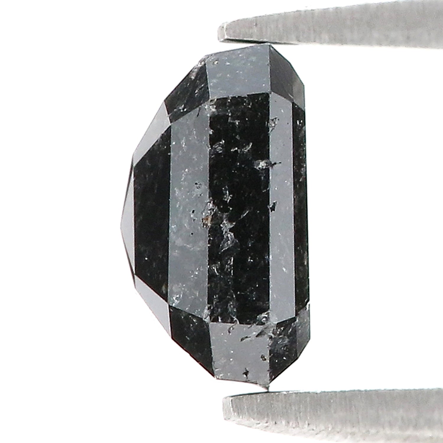 1.76 CT Natural Loose Emerald Shape Diamond Salt And Pepper Emerald Cut Diamond 7.10 MM Natural Black Grey Emerald Rose Cut Diamond LQ1325