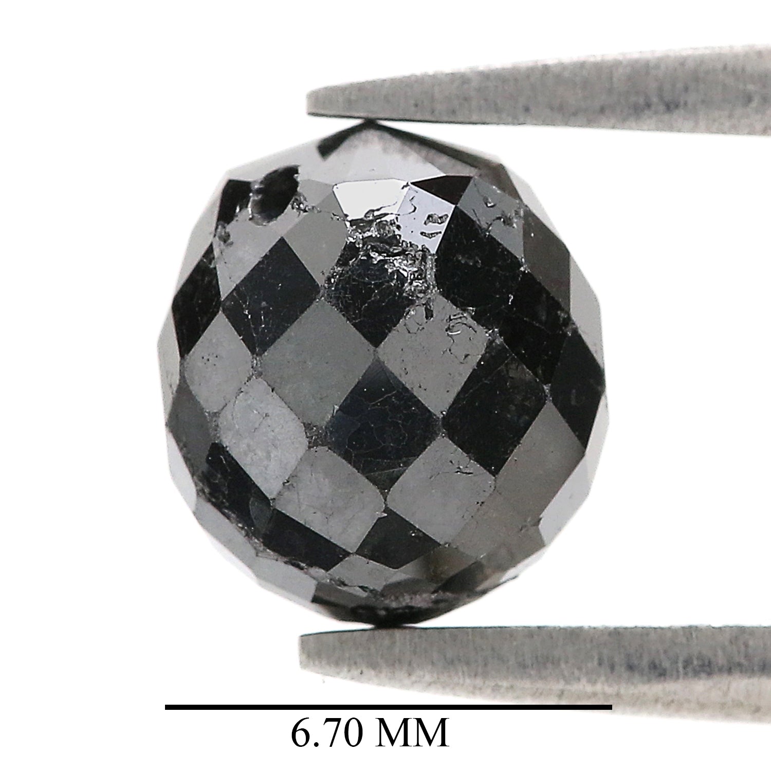 2.99 Ct Natural Loose Briolette Shape Diamond Black Color Drop Diamond 7.50 MM Natural Loose Black Color Briolette Rose Cut Diamond KQ1191
