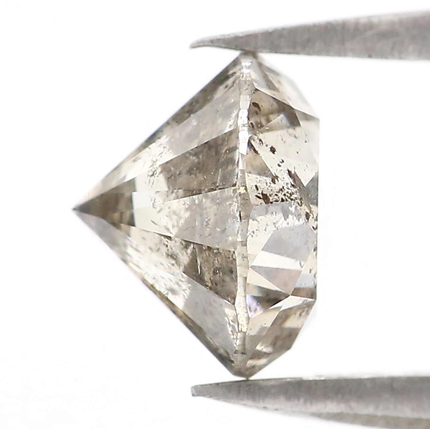 1.57 CT Natural Loose Round Shape Diamond Black Grey Color Round Cut Diamond 6.90 MM Salt And Pepper Round Brilliant Cut Diamond QL8546