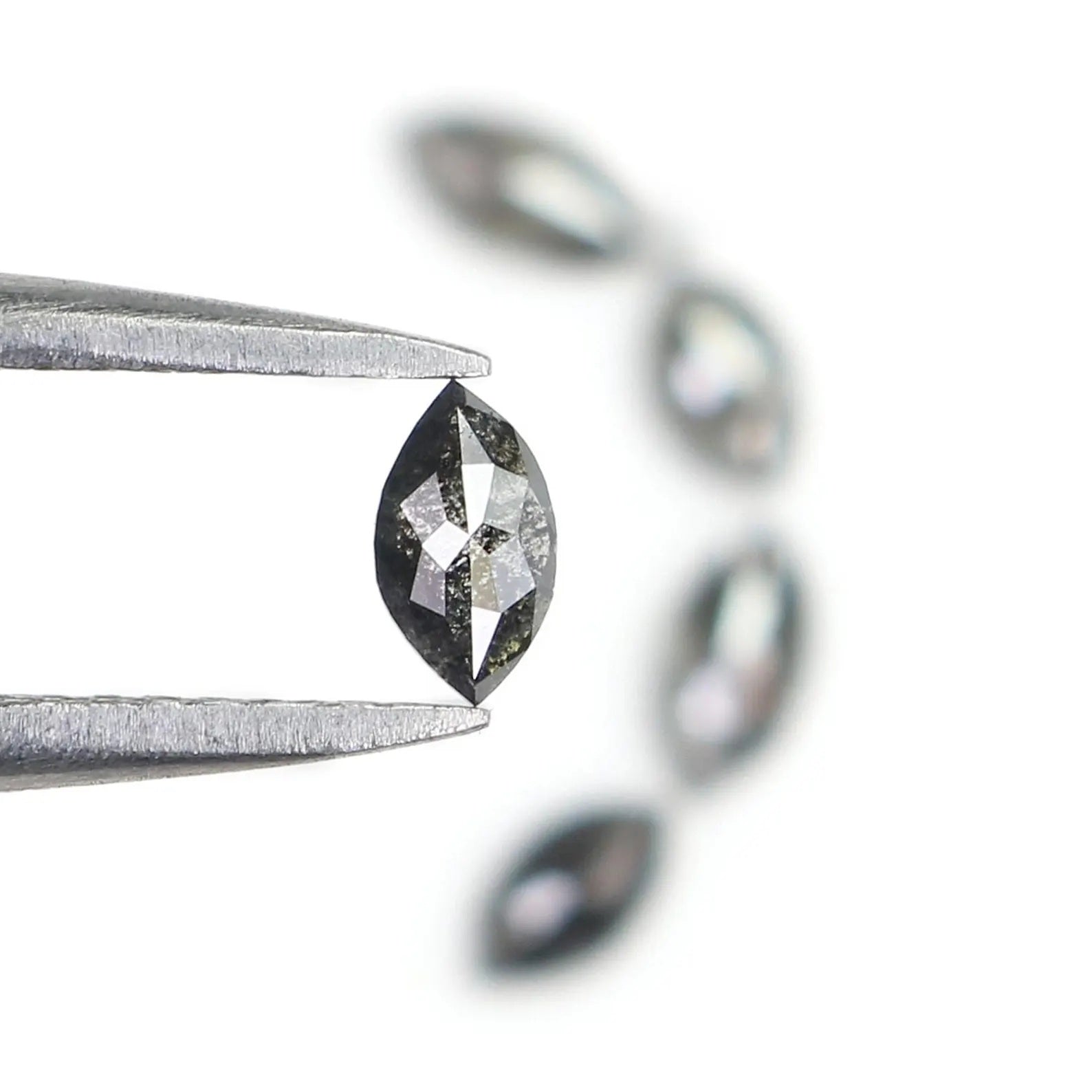 0.55 CT Natural Loose Marquise Shape Diamond Salt And Pepper Marquise Diamond 4.90 MM Natural Black Grey Marquise Rose Cut Diamond NQ2422