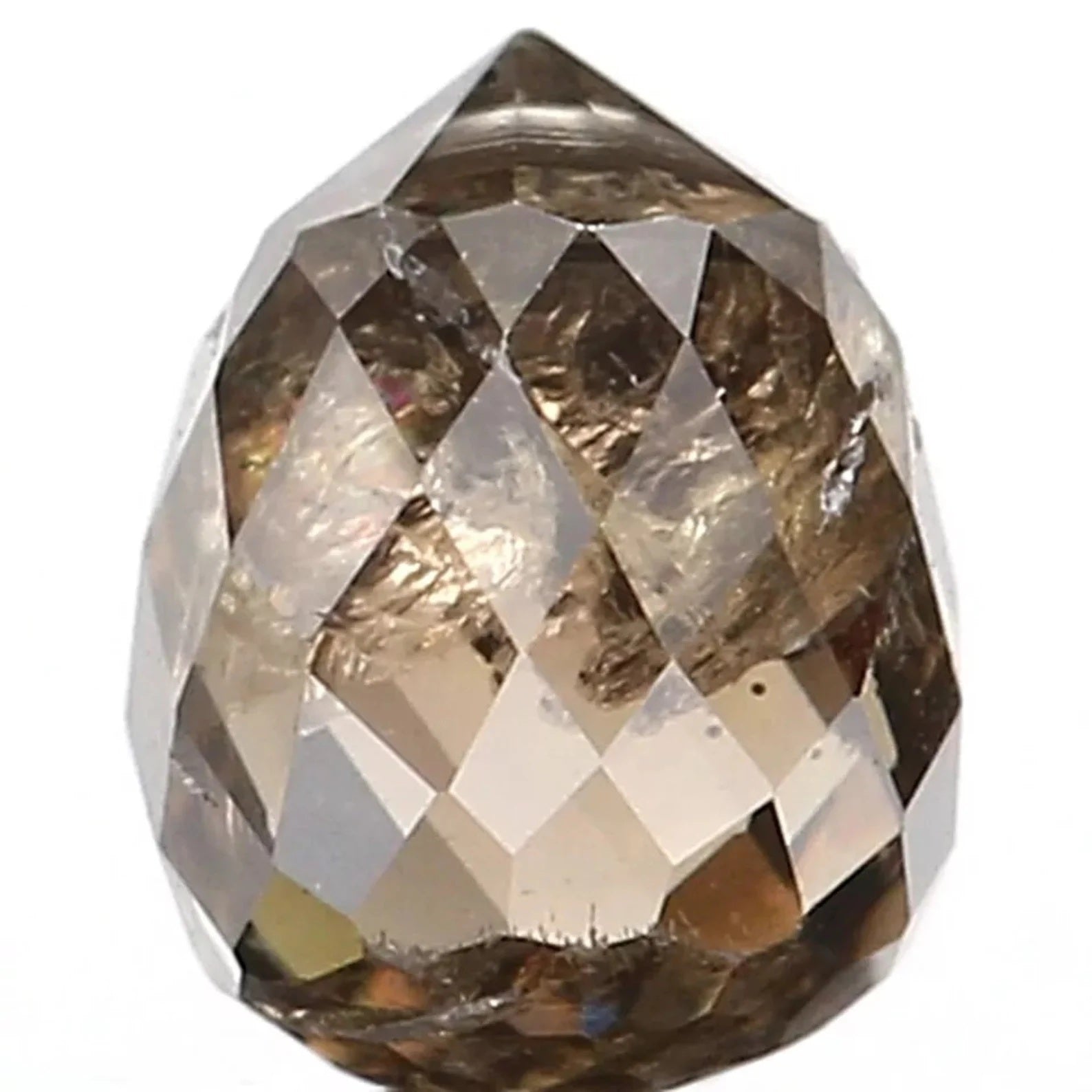 0.68 CT Natural Loose Drop Shape Diamond Brown Color Briolette Cut Diamond 5.15 MM Natural Brown Color Briolette Rose Cut Diamond NQ854
