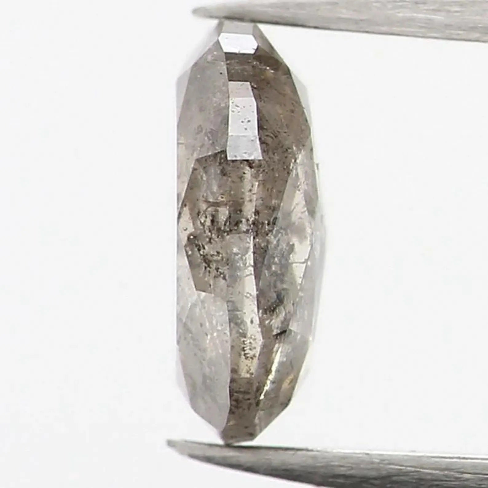 0.37 CT Natural Loose Oval Shape Diamond Salt And Pepper Oval Diamond 5.30 MM Natural Loose Black Grey Color Oval Rose Cut Diamond NQ1146