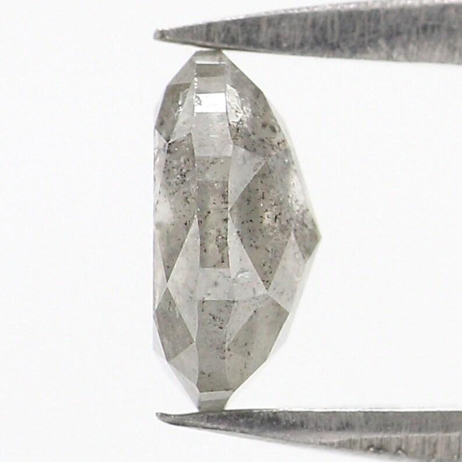 0.95 CT Natural Loose Oval Shape Diamond Salt And Pepper Oval Diamond 6.70 MM Natural Loose Diamond Grey Color Oval Rose Cut Diamond NQ9847