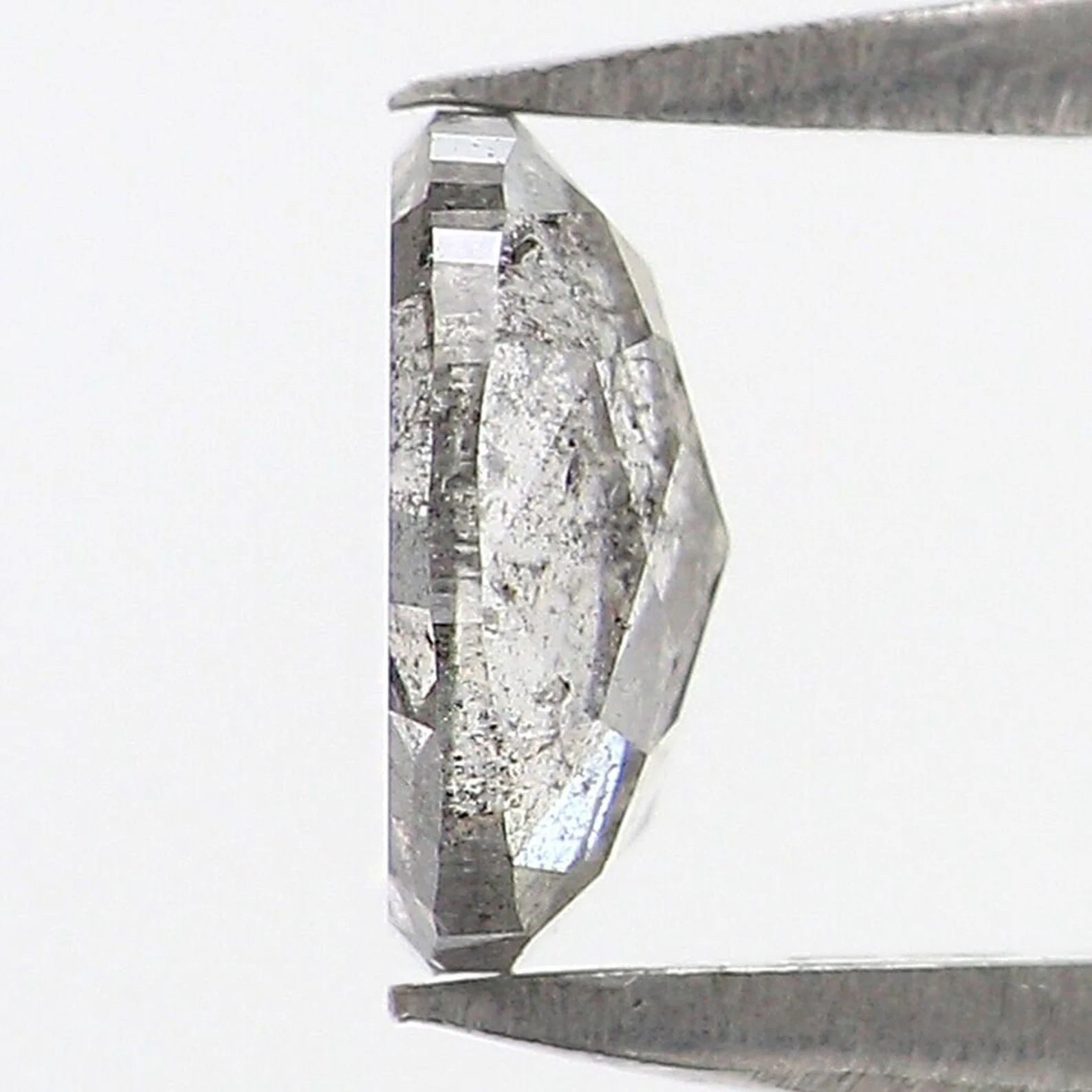 0.65 Ct Natural Loose Oval Shape Diamond Salt And Pepper Oval Diamond 6.10 MM Natural Loose Black Grey Color Oval Rose Cut Diamond NQ964