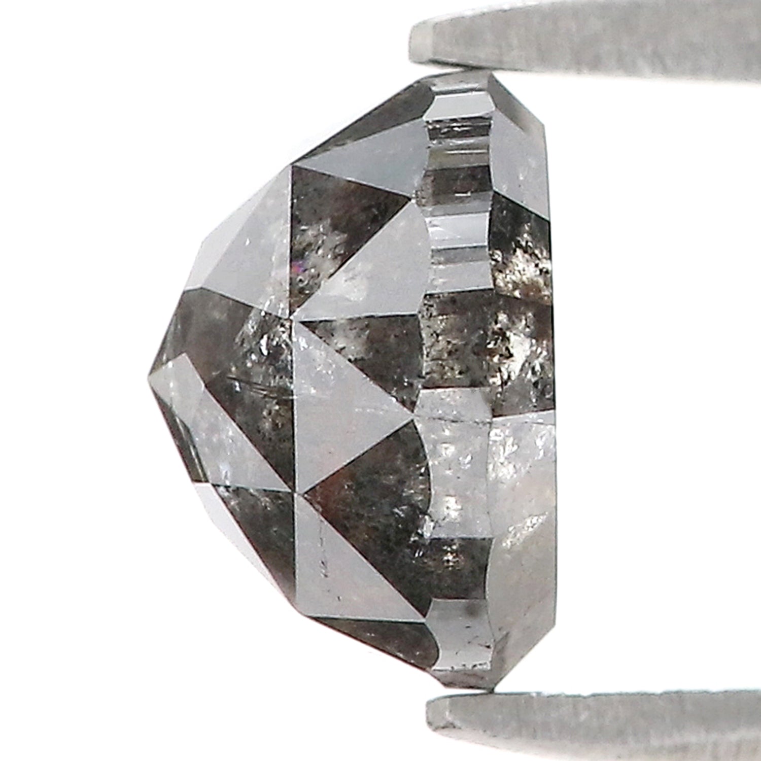 2.00 Ct Natural Loose Round Rose Cut Diamond Black Grey Color Rose Cut Diamond 7.20 MM Natural Loose Salt And Pepper Rose Cut Diamond QL674