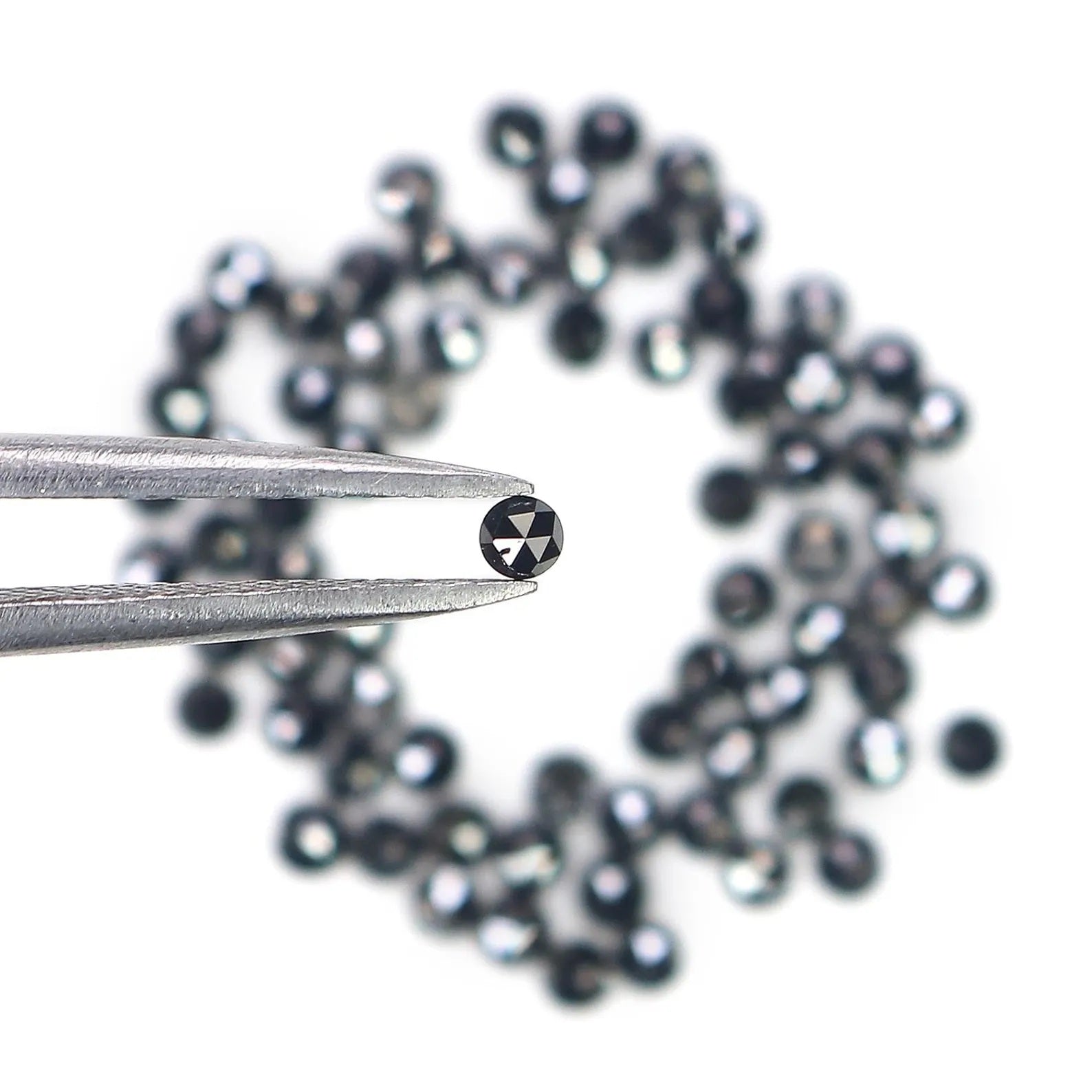 3.33 CT Natural Loose Round Shape Diamond Black Color Round Cut Diamond 2.10 MM Natural Diamond Black Color Round Rose Cut Diamond NQ1811