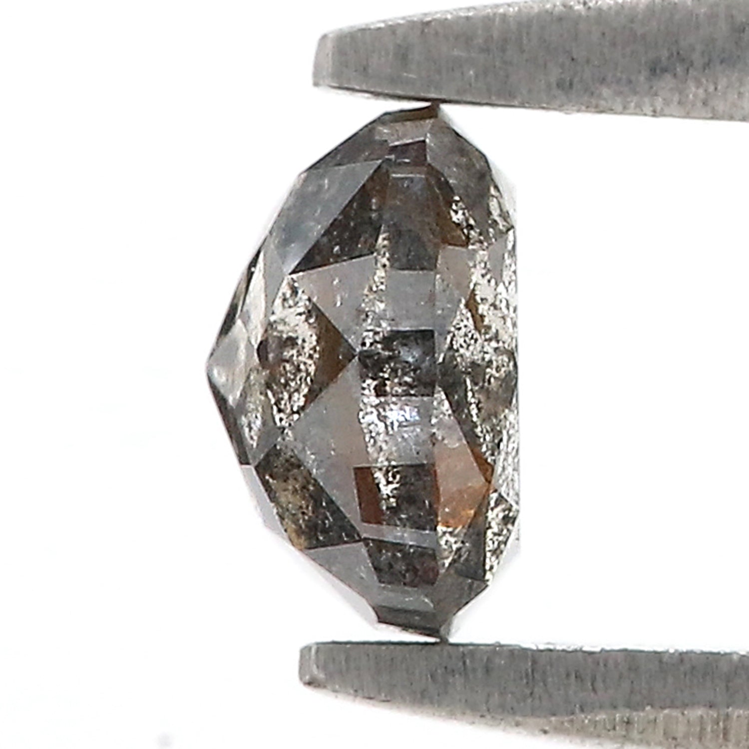 0.53 CT Natural Loose Cushion Shape Diamond Salt And Pepper Cushion Cut Diamond 4.85 MM Natural Black Grey Cushion Rose Cut Diamond L3603