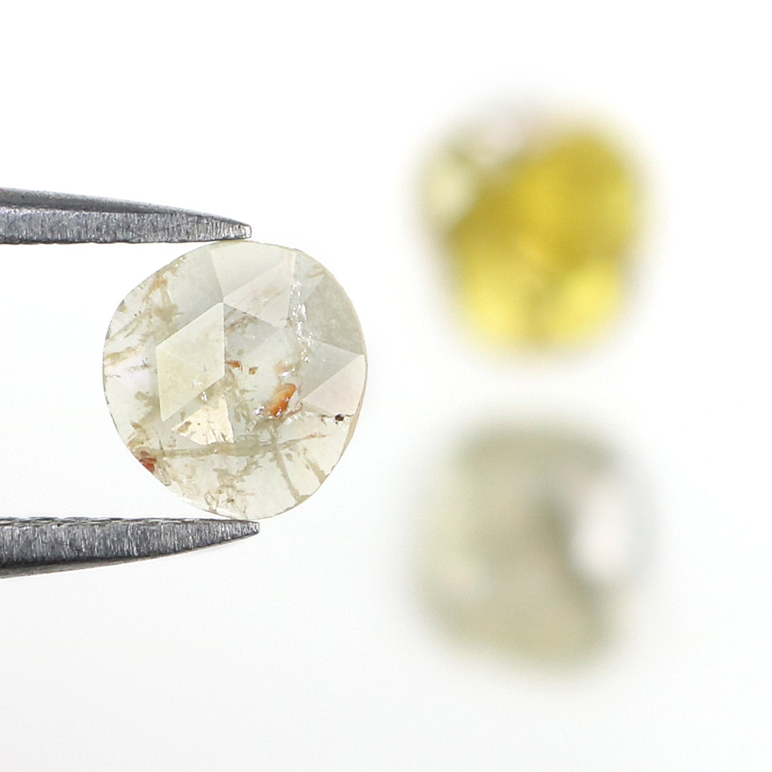 1.04 CT Natural Loose Slice Shape Diamond Yellow Grey Color Slice Diamond 6.05 MM Slice Diamond Irregular Cut Slice Rose Cut Diamond NQ1678