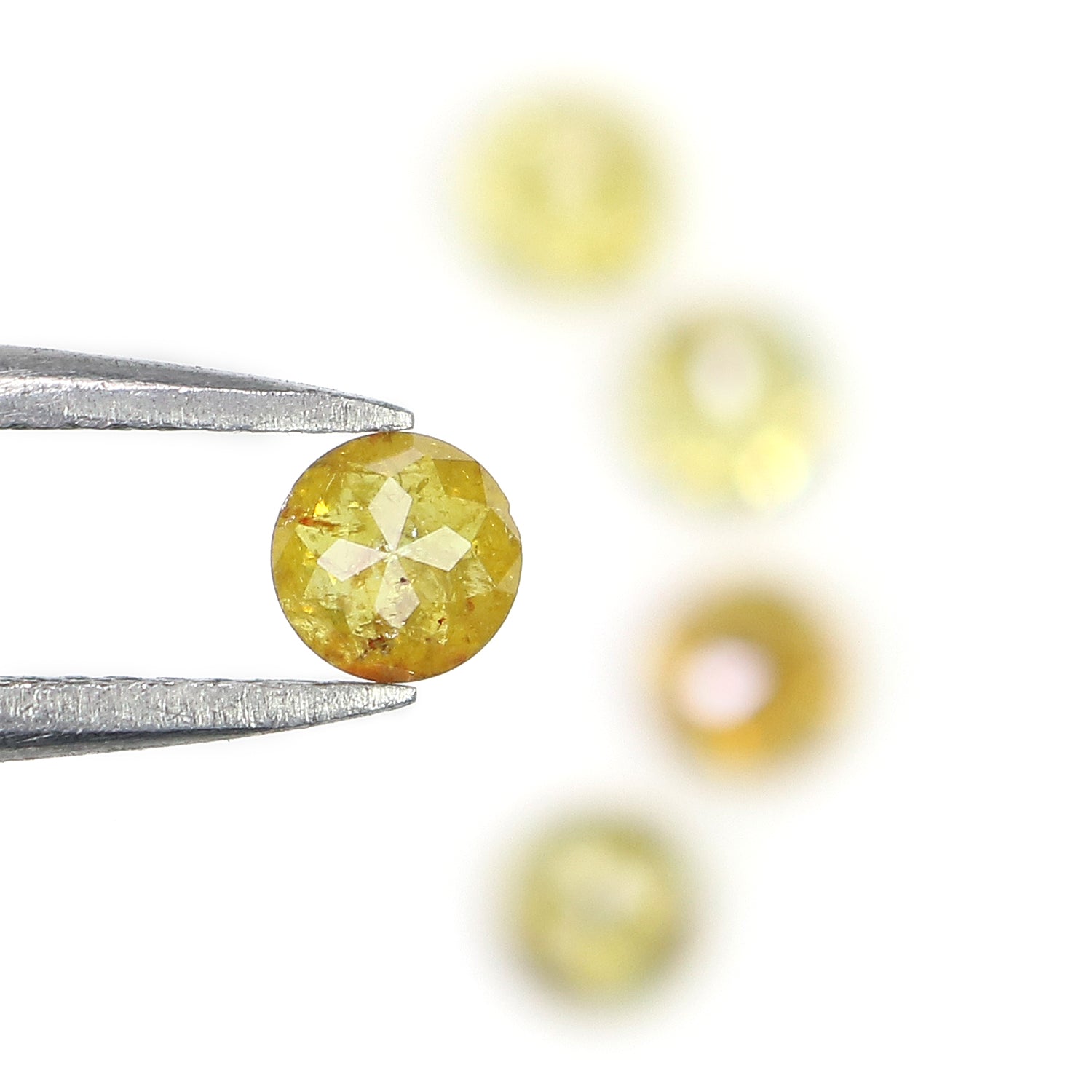 1.75 CT Natural Loose Rose Cut Diamond Yellow Color Round Shape Diamond 4.00 MM Natural Loose Yellow Color Round Rose Cut Diamond LQ1041
