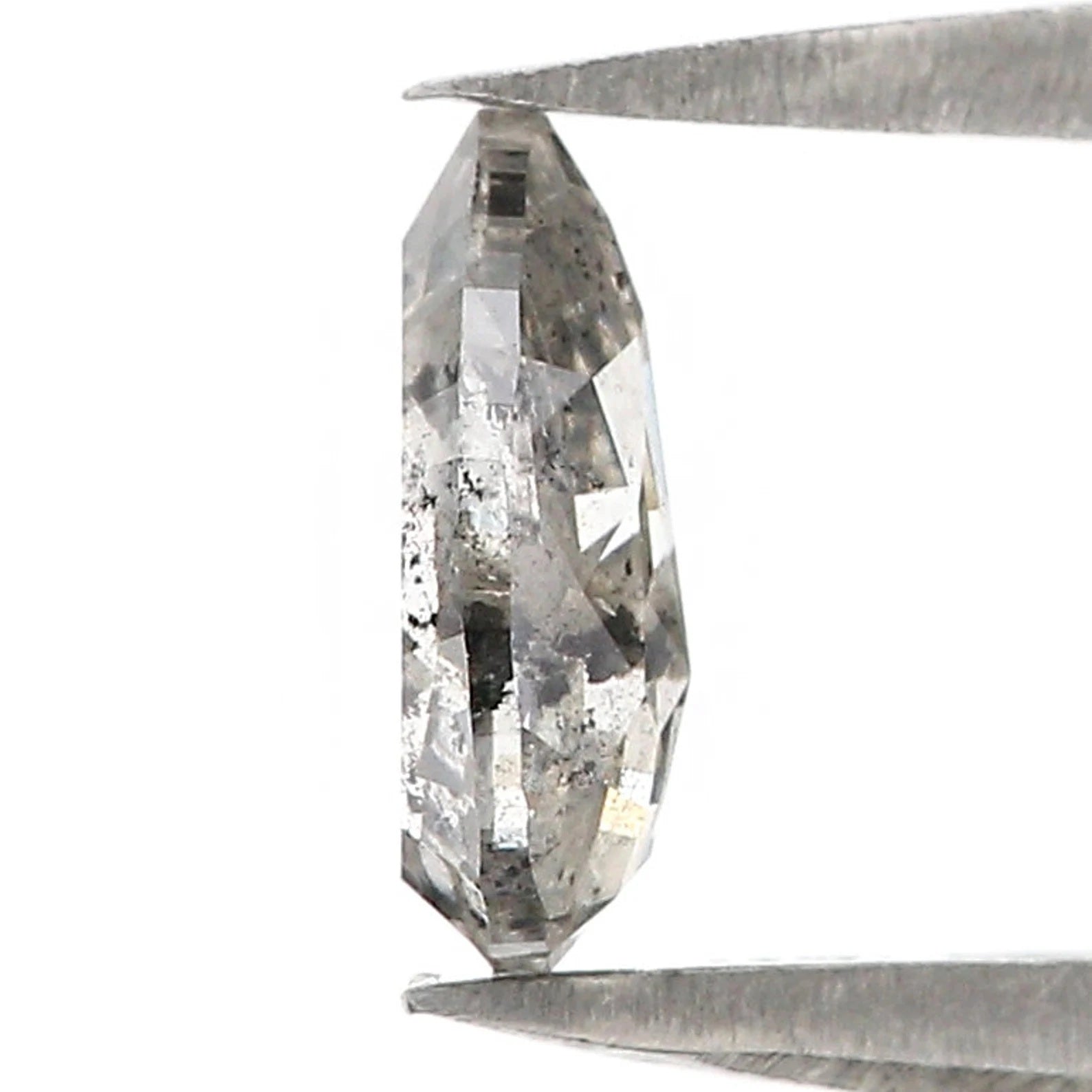 0.65 Ct Natural Loose Pear Cut Diamond Salt And Pepper Pear Diamond 7.40 MM Natural Diamond Black Grey Color Pear Rose Cut Diamond NQ2513