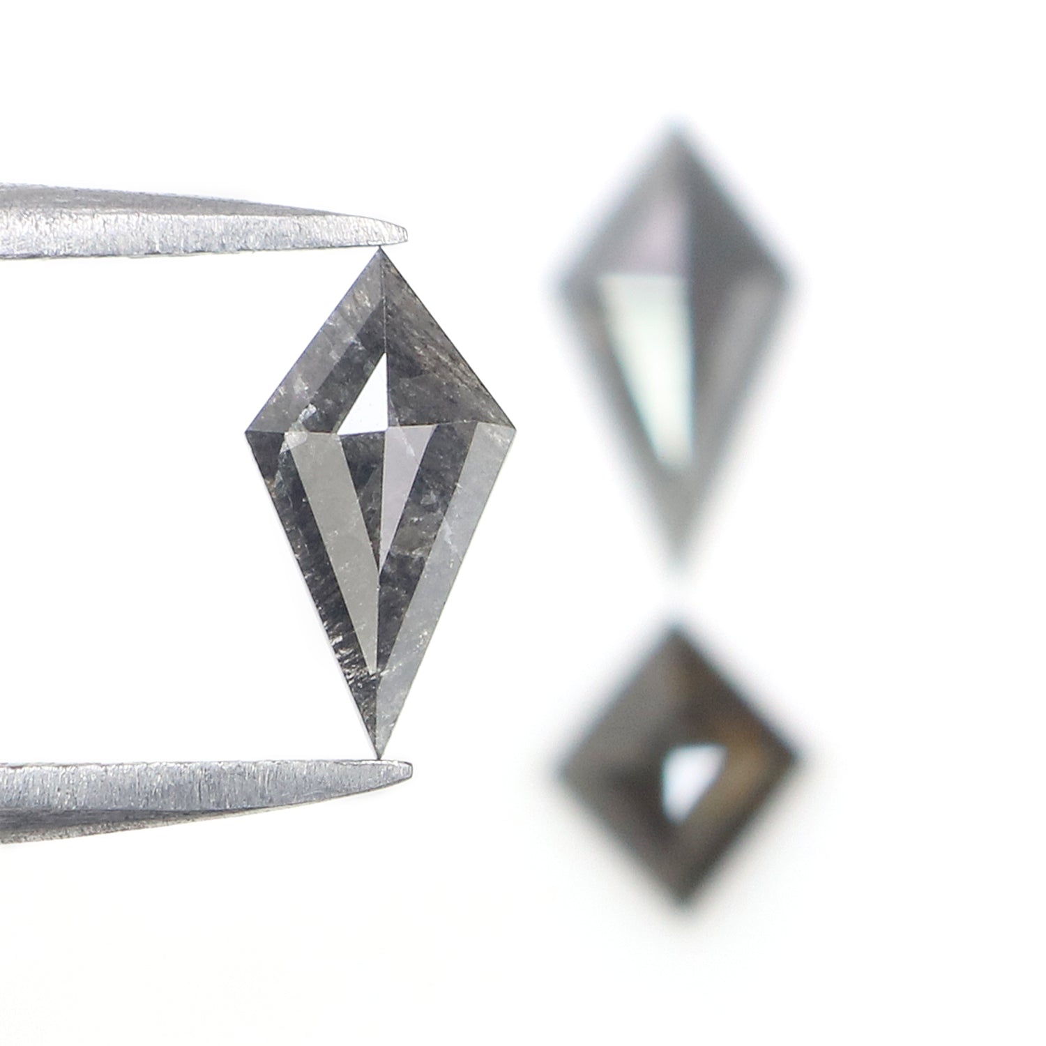 1.40 CT Natural Loose Kite Shape Diamond Salt And Pepper Kite Diamond 9.65 MM Natural Loose Black Gray Color Kite Rose Cut Diamond N2602