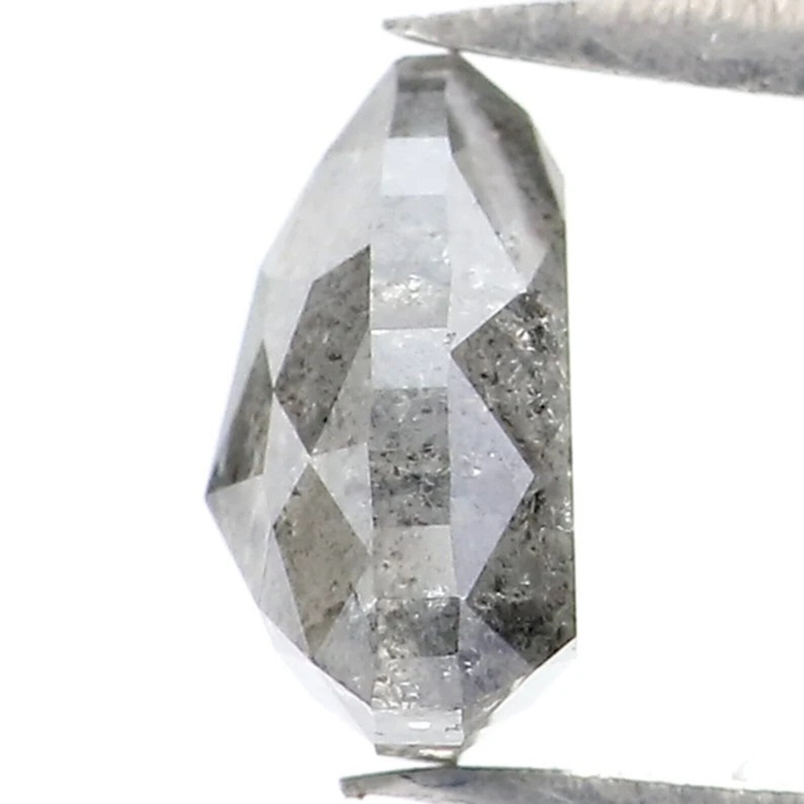 1.03 CT Natural Loose Triangle Diamond Salt And Pepper Triangle Diamond 6.40 MM Natural Black Gray Color Triangle Rose Cut Diamond QN9302