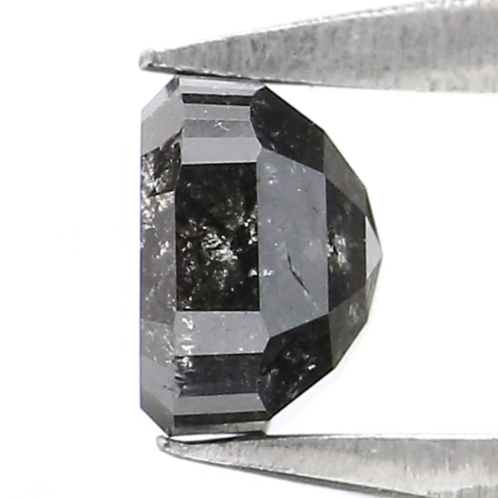 0.45 CT Natural Loose Radiant Cut Diamond Salt And Pepper Diamond 3.95 MM Natural Diamond Black Grey Color Radiant Rose Cut Diamond NQ9273