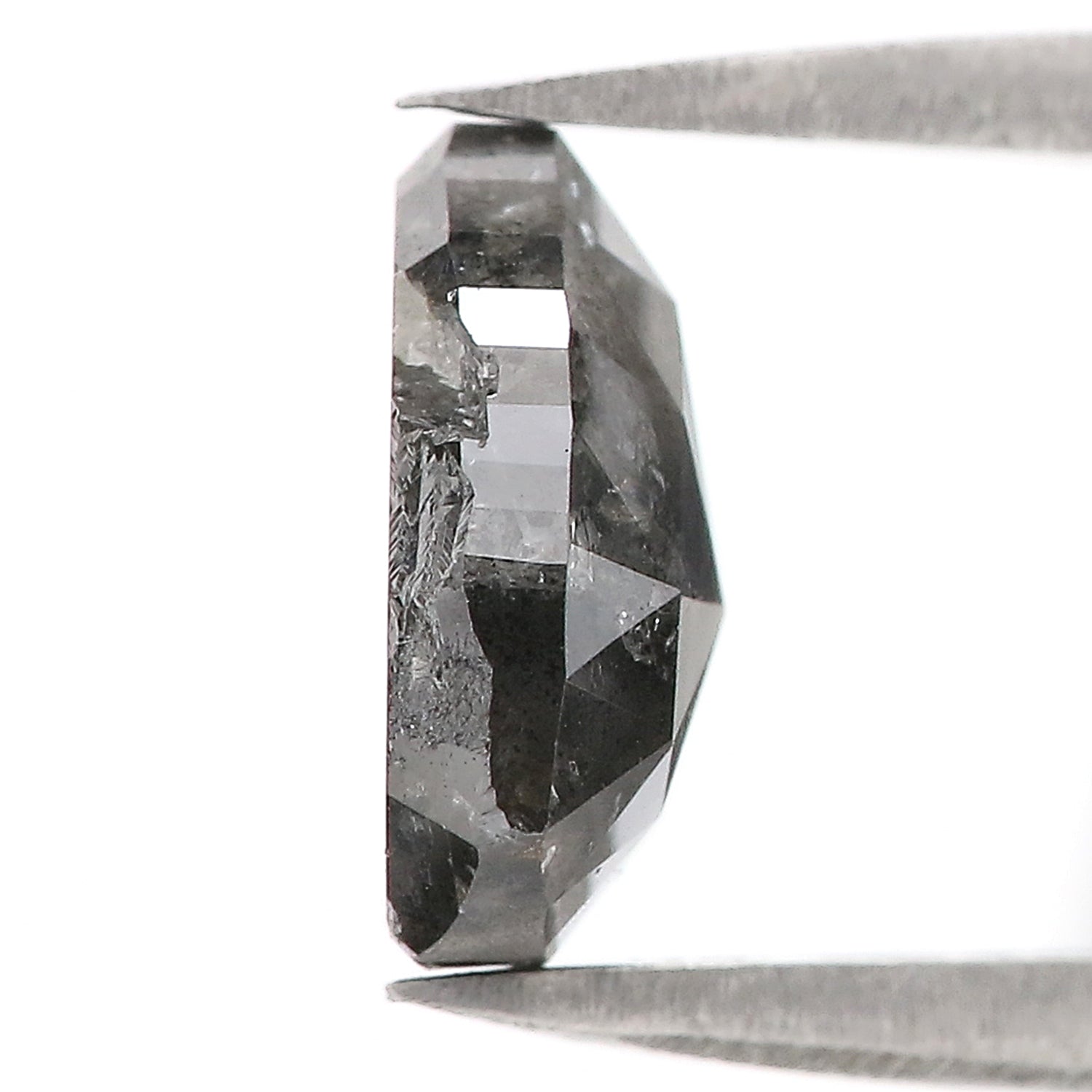 2.60 Ct Natural Loose Triangle Shape Diamond Salt And Pepper Diamond 9.20 MM Natural Diamond Black Grey Color Triangle Cut Diamond LQ3042