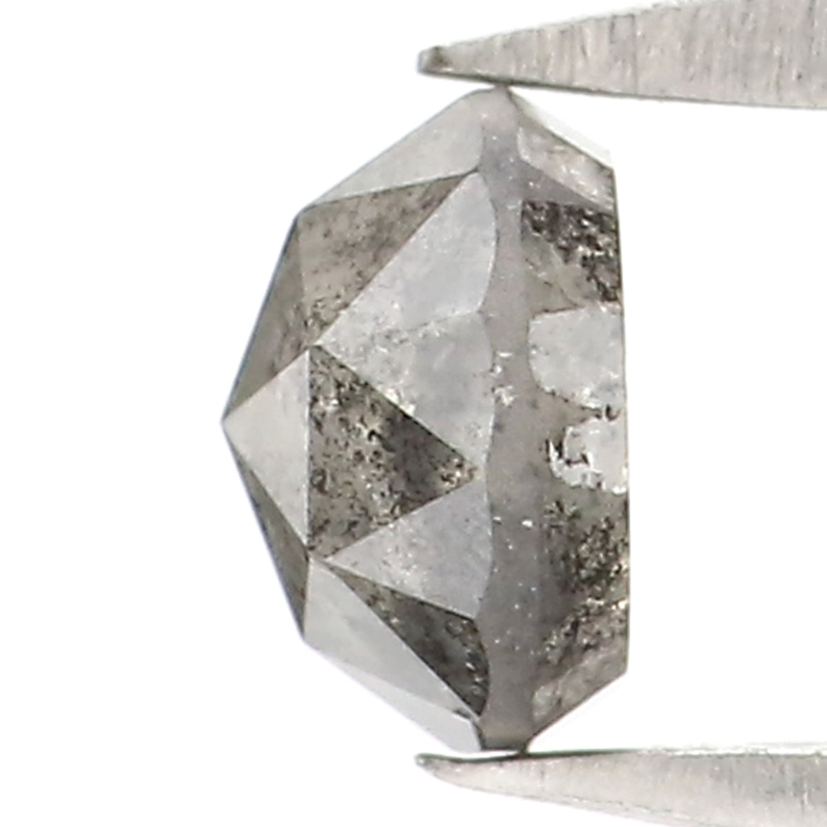0.53 Ct Natural Loose Round Rose Cut Diamond Salt And Pepper Round Shape Diamond 4.65 MM Natural Black Grey Color Rose Cut Diamond KQ2664