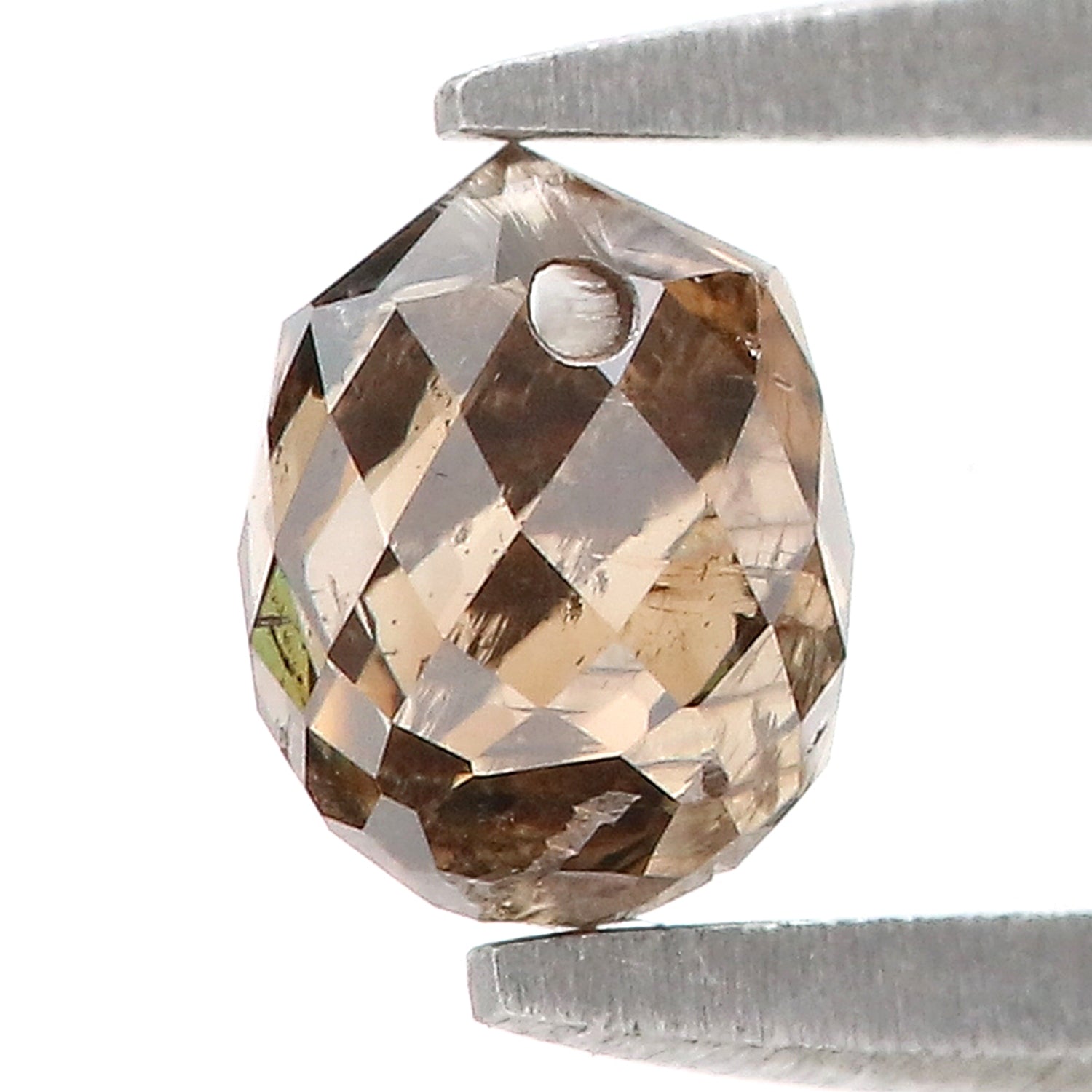 0.72 Ct Natural Loose Briolette Shape Diamond Brown Color Drop Diamond 5.10 MM Natural Loose Brown Color Briolette Rose Cut Diamond LQ9826
