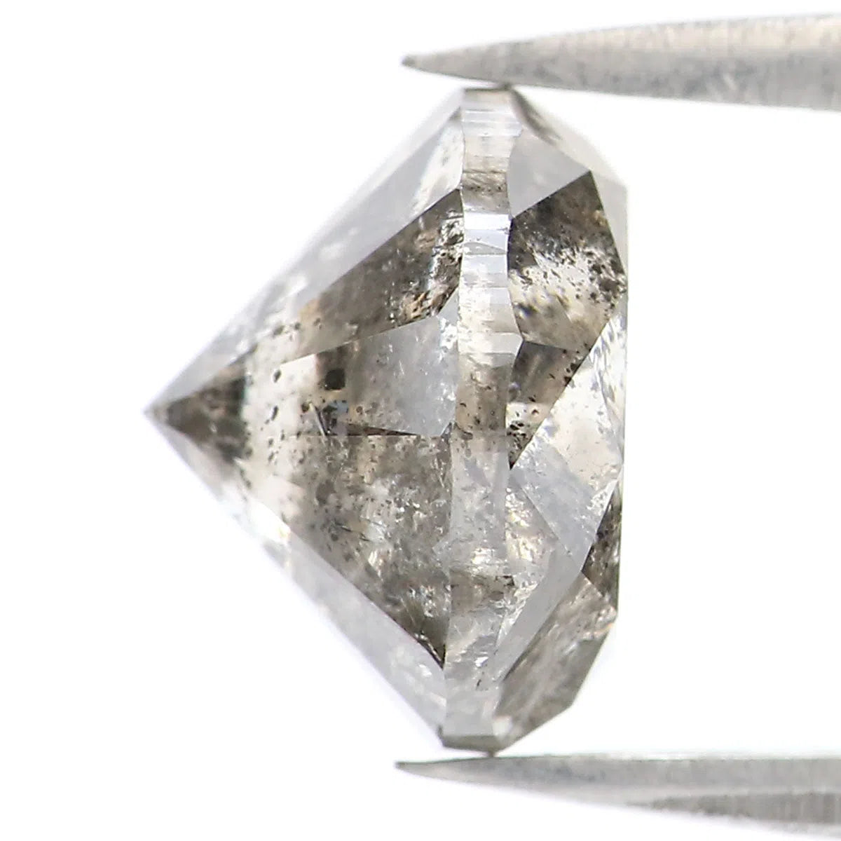 3.37 CT Natural Loose Round Shape Diamond Black Grey Color Round Shape Diamond 8.75 MM Salt And Pepper Round Brilliant Cut Diamond QL2303