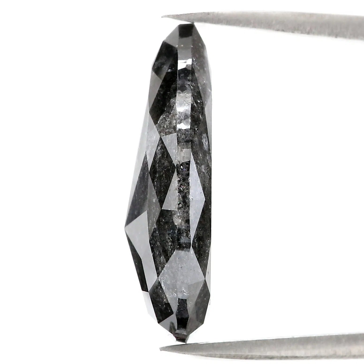 11.67 CT Natural Loose Pear Shape Diamond Salt And Pepper Pear Rose Cut Diamond 20.20 MM Black Grey Color Pear Rose Cut Diamond QL3019