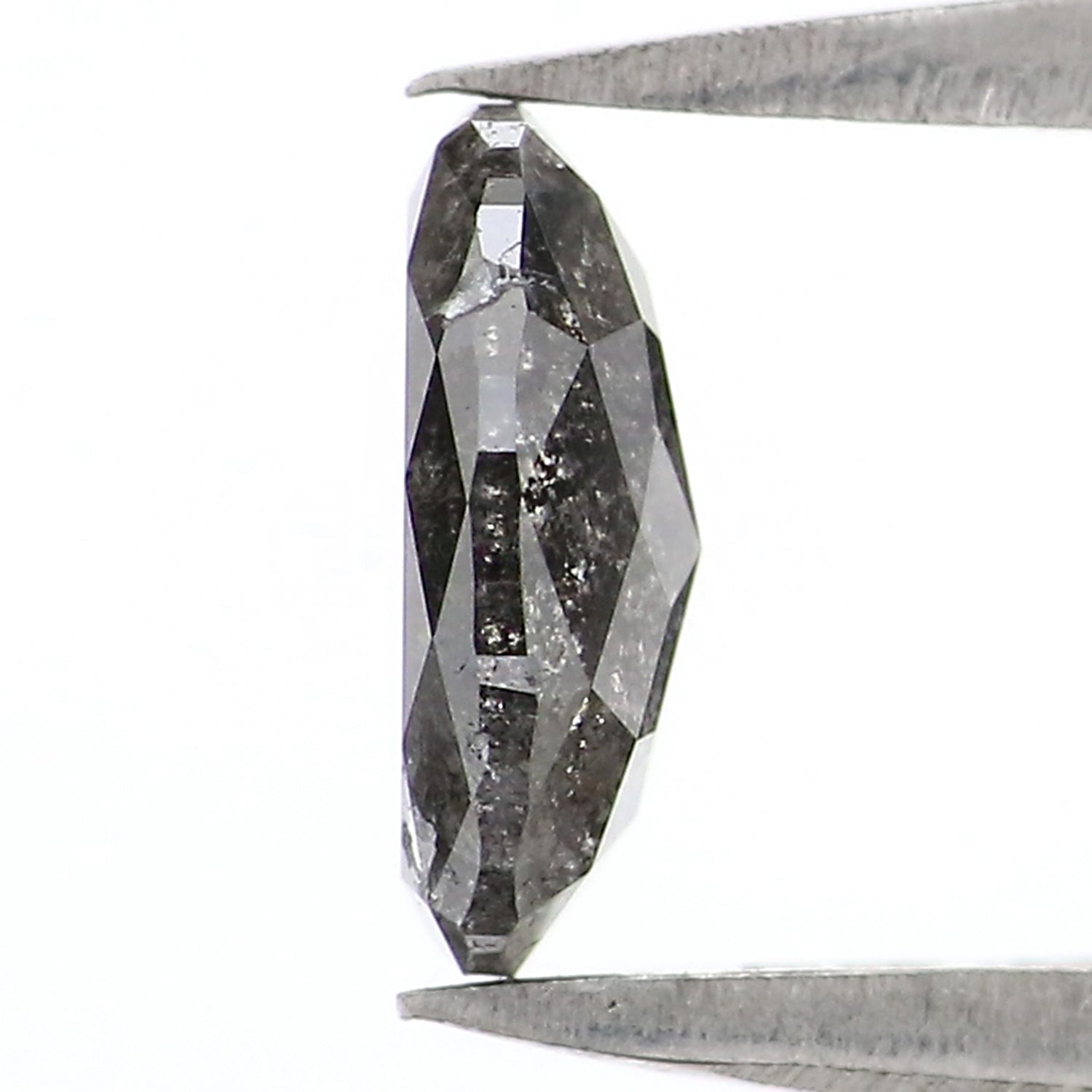 0.80 CT Natural Loose Oval Shape Diamond Salt And Pepper Oval Diamond 7.10 MM Natural Diamond Black Grey Color Oval Rose Cut Diamond KQ2708