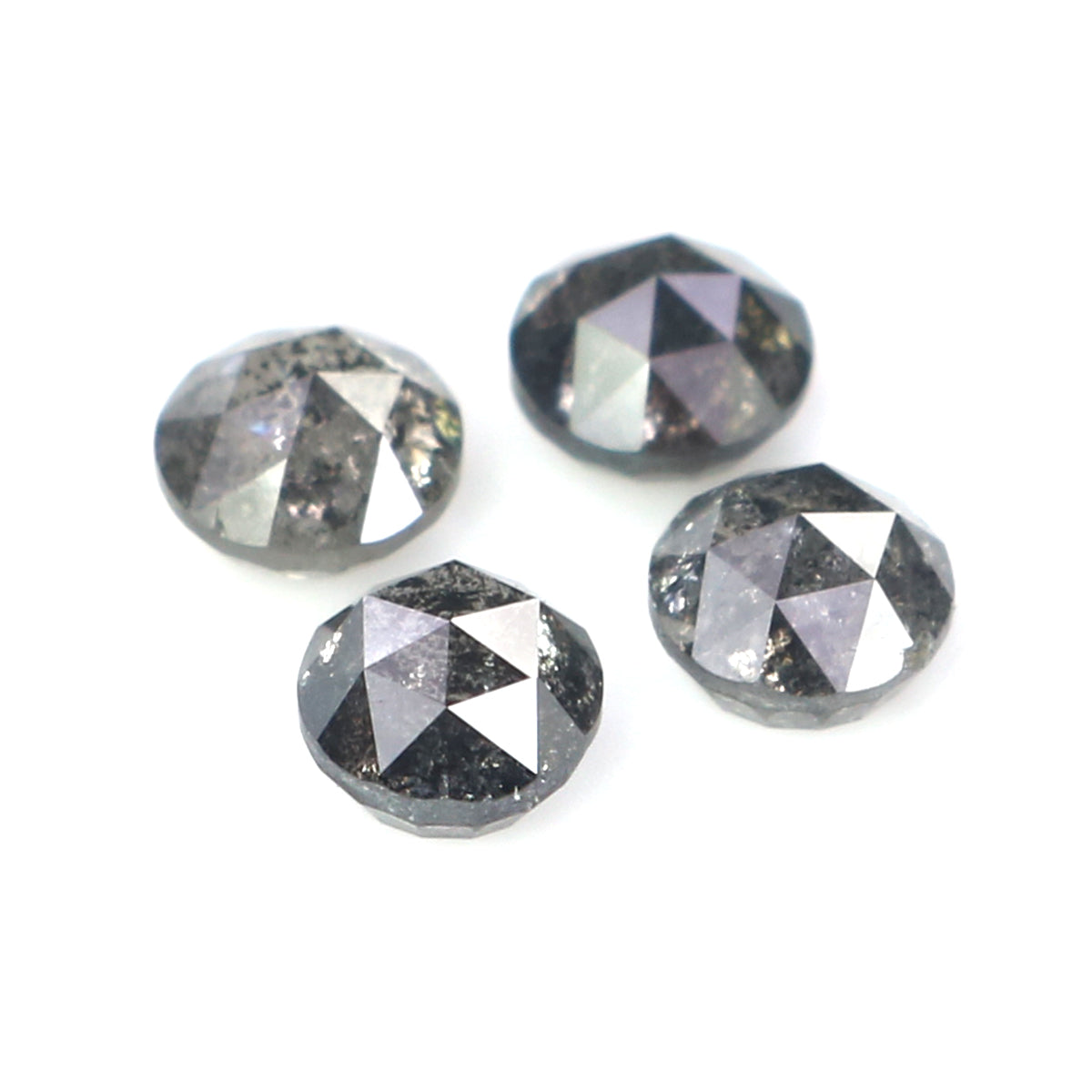 1.02 Ct Natural Loose Round Rose Cut Diamond Salt And Pepper Round Shape Diamond 3.65 MM Natural Black Grey Round Rose Cut Diamond LQ2787