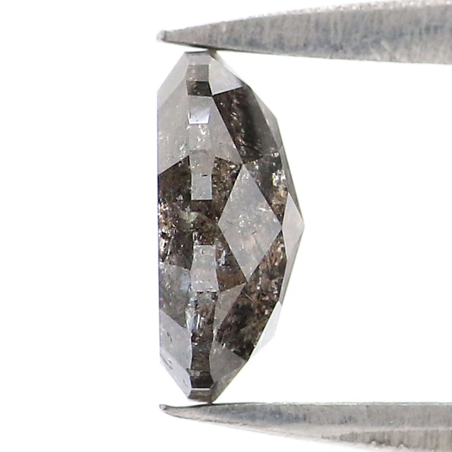 0.78 CT Natural Loose Oval Shape Diamond Salt And Pepper Oval Diamond 6.50 MM Natural Loose Black Grey Diamond Oval Rose Cut Diamond LQ2958