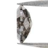 Natural Loose Oval Diamond, Salt And Pepper Oval Diamond, Natural Loose Diamond, Oval Rose Cut Diamond, 0.78 CT Oval Shape Diamond L2958