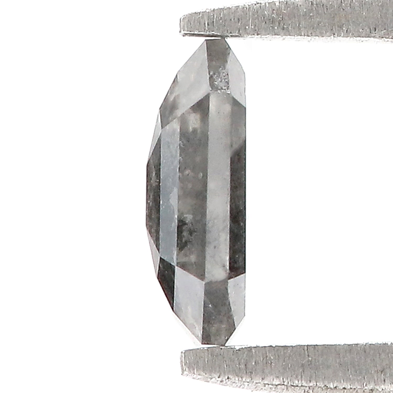 0.67 CT Natural Loose Emerald Shape Diamond Black Grey Color Emerald Cut Diamond 6.35 MM Salt And Pepper Emerald Rose Cut Diamond LQ3306