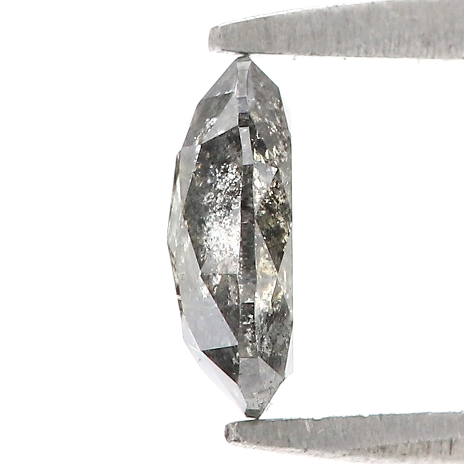 0.78 CT Natural Loose Oval Shape Diamond Salt And Pepper Oval Cut Diamond 7.00 MM Black Grey Color Oval Shape Rose Cut Diamond QL2092