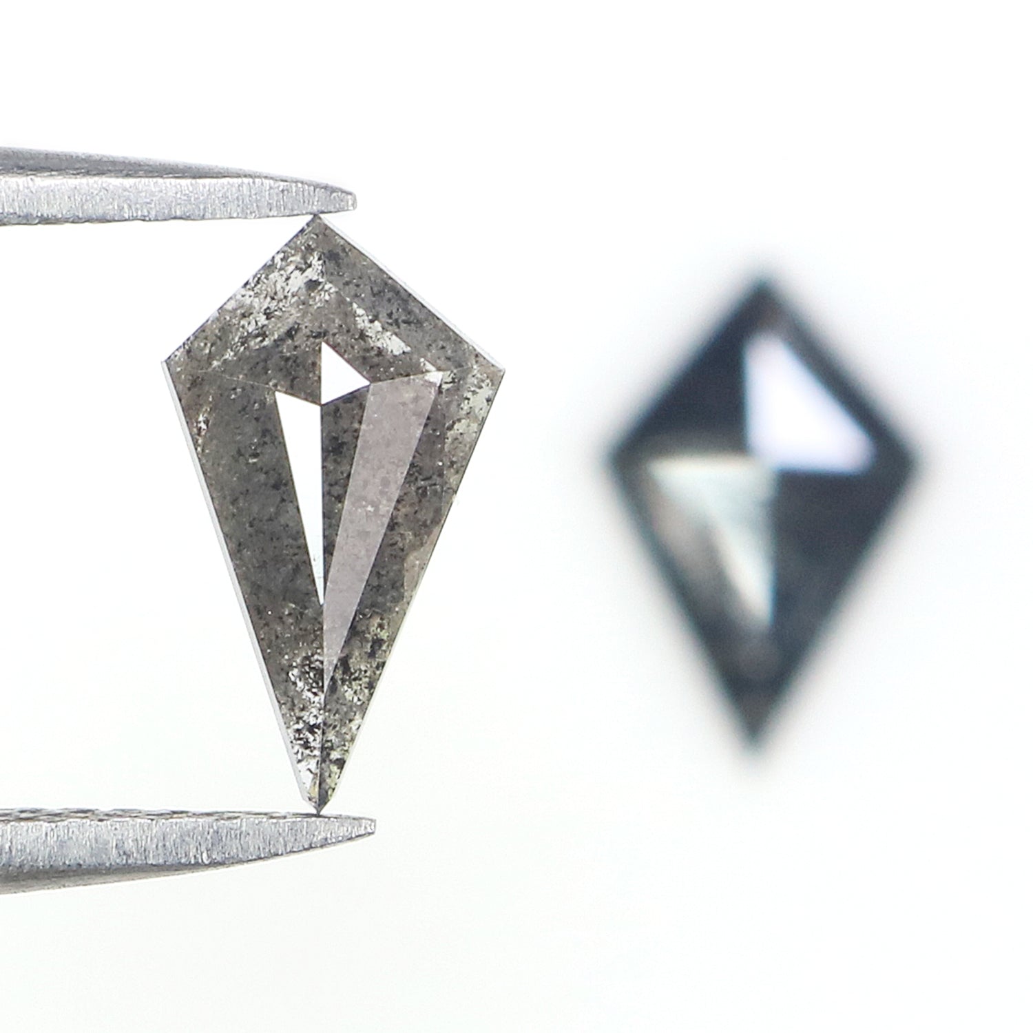 1.11 CT Natural Loose Kite Cut Pair Diamond Salt And Pepper Kite Shape Diamond 9.50 MM Natural Black Grey Color Kite Rose Cut Diamond N2604