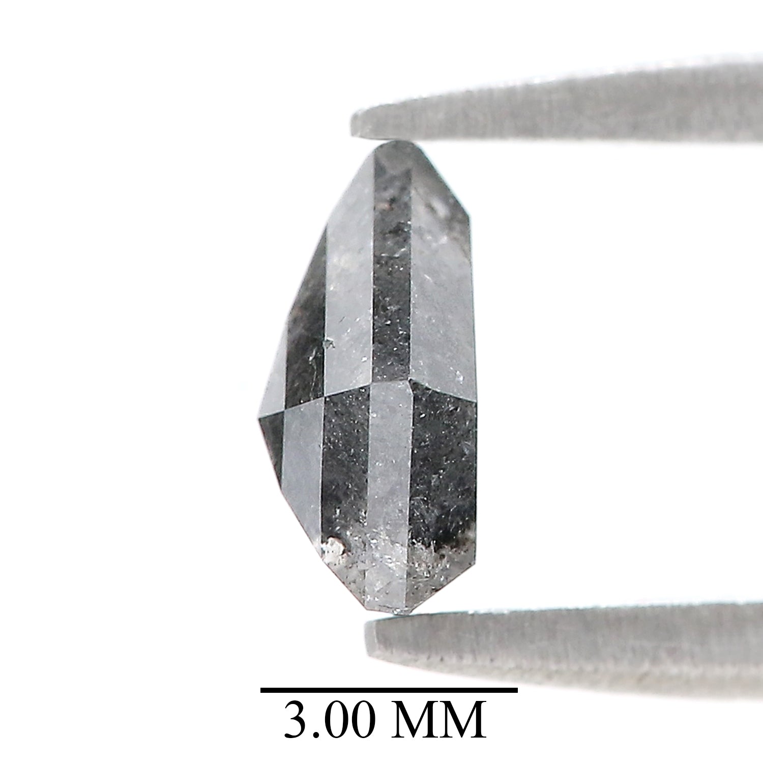 Natural Shield Salt and Pepper Diamond 0.80 CT Loose Rose Cut Black Grey Stone 6.60 MM Rustic Diamond For Custom Engagement Ring L3637