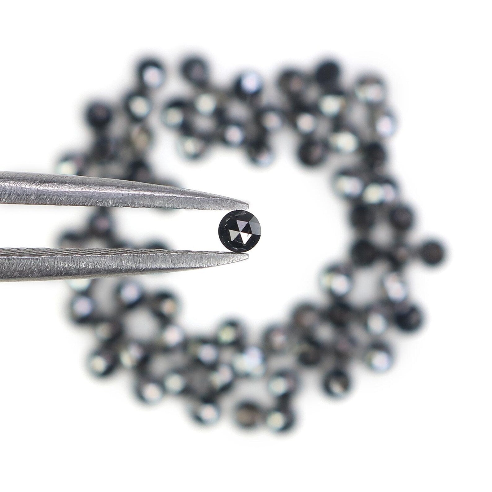 2.91 CT Natural Loose Round Shape Diamond Black Color Round Diamond 2.10 MM Natural Loose Diamond Black Color Round Rose Cut Diamond NQ1808