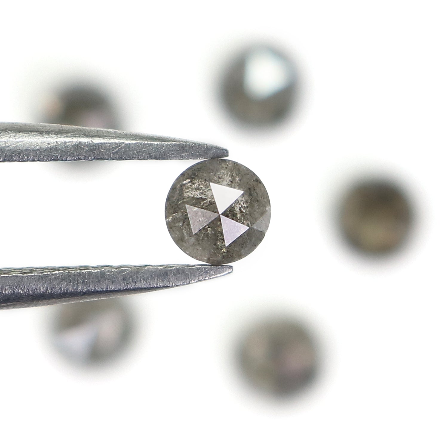 1.81 CT Natural Loose Round Shape Diamond Salt And Pepper Round Cut Diamond 3.90 MM Natural Black Grey Color Round Rose Cut Diamond NQ2060