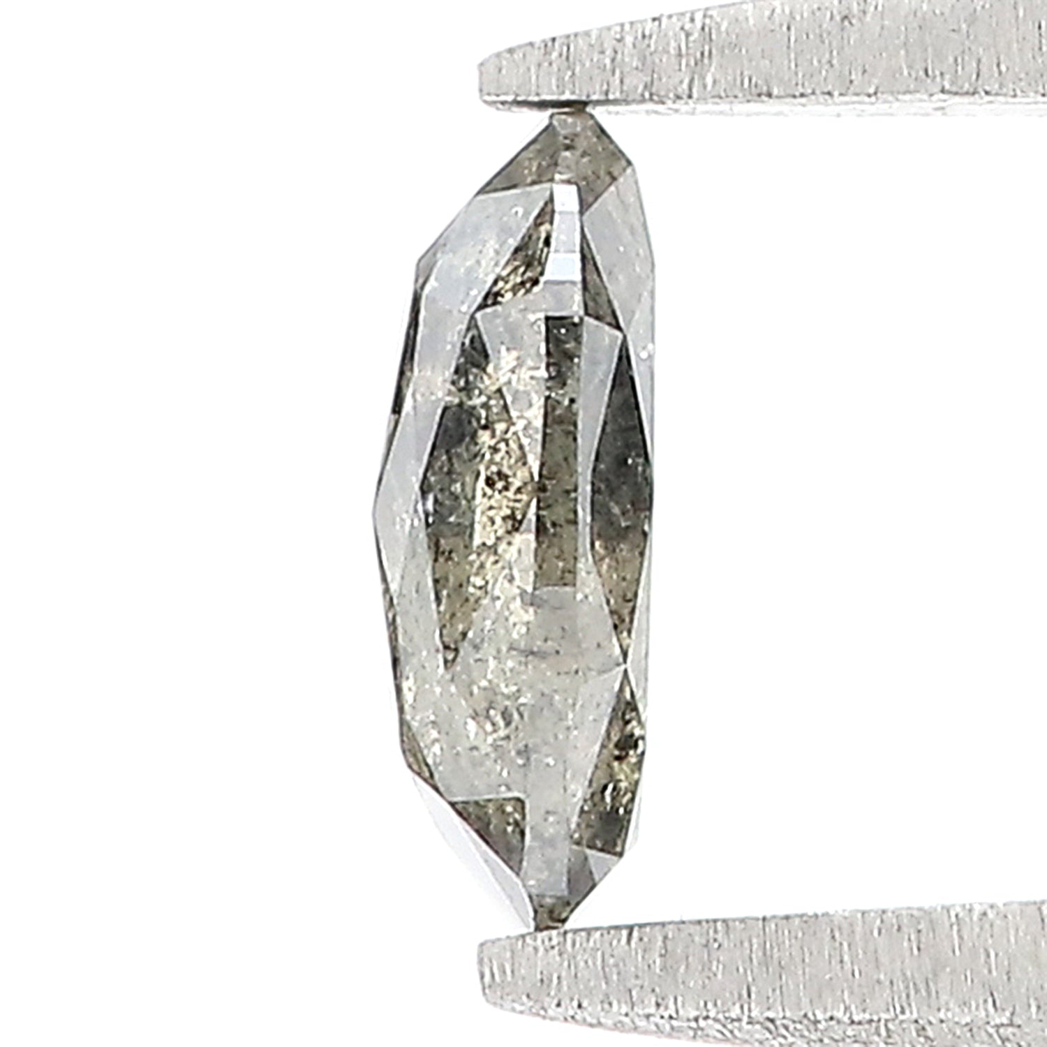 0.67 Ct Natural Loose Oval Shape Diamond Salt And Pepper Oval Diamond 6.95 MM Natural Loose Black Grey Color Oval Rose Cut Diamond KQ2272