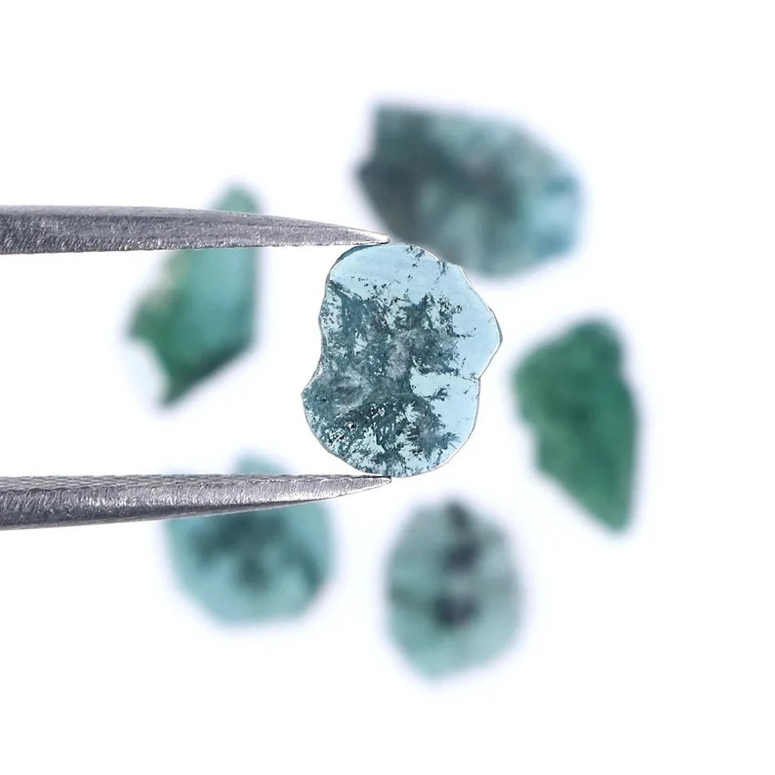 1.47 CT Natural Loose Slice Shape Diamond Blue Color Irregular Cut Diamond 8.00 MM Natural Loose Diamond Blue Color Slice Cut Diamond NQ370