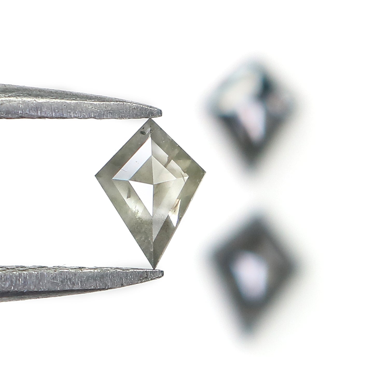 0.88 CT Natural Loose Kite Shape Diamond Salt And Pepper Kite Cut Diamond 5.80 MM Natural Black Grey Diamond Kite Rose Cut Diamond LQ2454