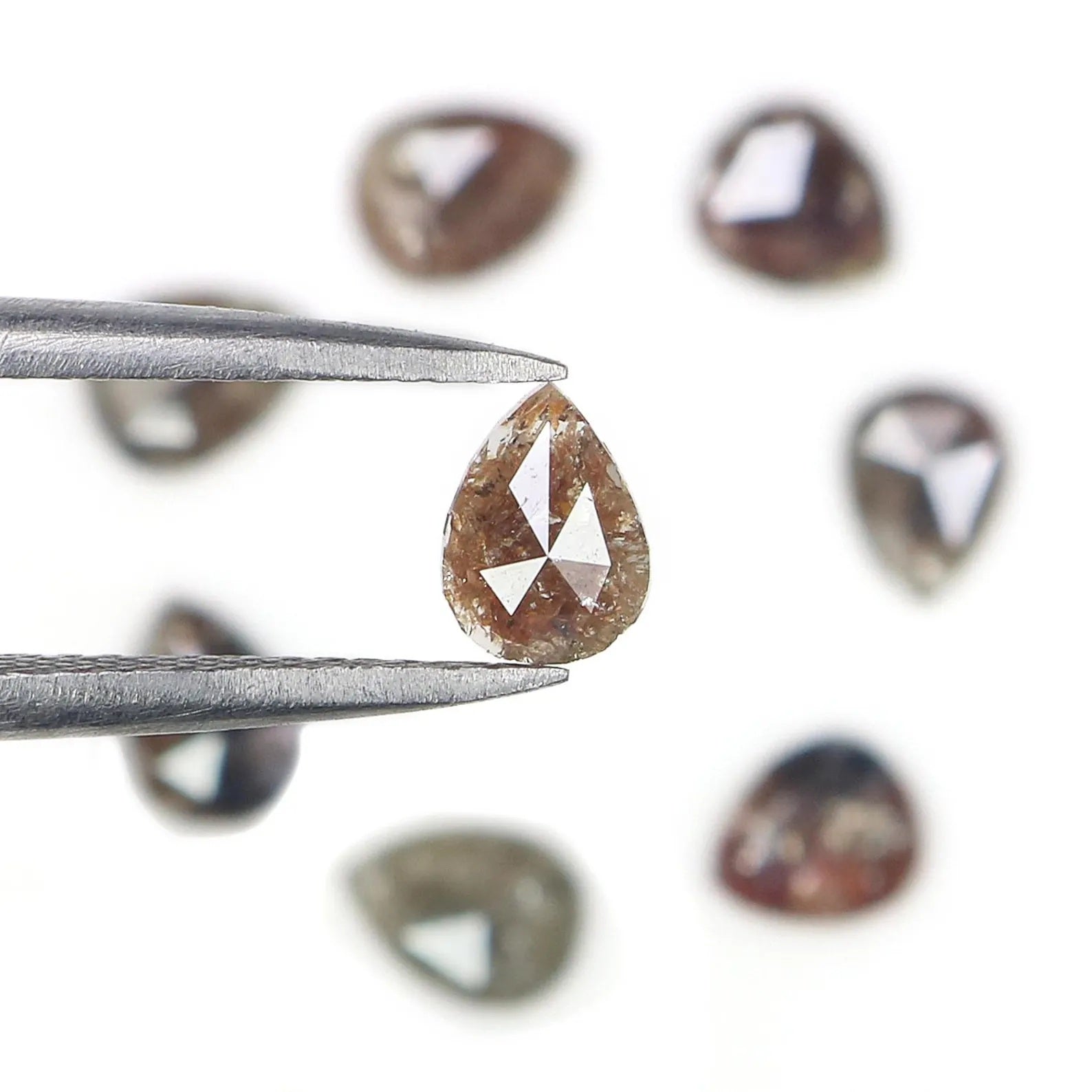 2.03 CT Natural Loose Pear Shape Diamond Brown Color Pear Shape Diamond 4.95 MM Natural Loose Diamond Pear Shape Rose Cut Diamond NQ1664