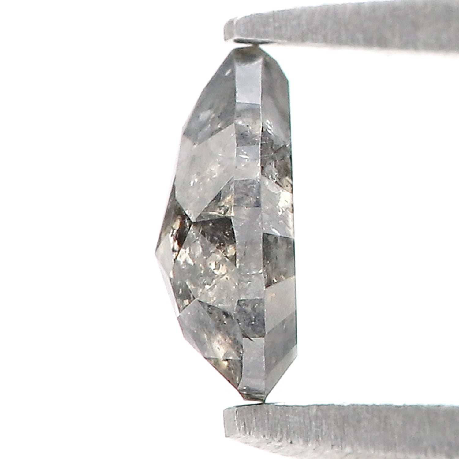 0.43 CT Natural Loose Pear Shape Diamond Salt And Pepper Pear Diamond 5.75 MM Natural Diamond Black Grey Color Pear Rose Cut Diamond N2614