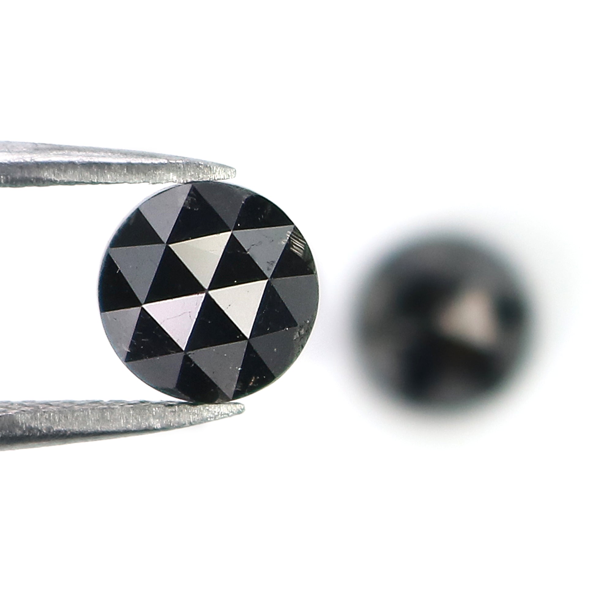 2.79 CT Natural Loose Round Rose Cut Pair Diamond Black Color Round Shape Diamond 6.90 MM Natural Black Color Round Rose Cut Diamond LQ1697