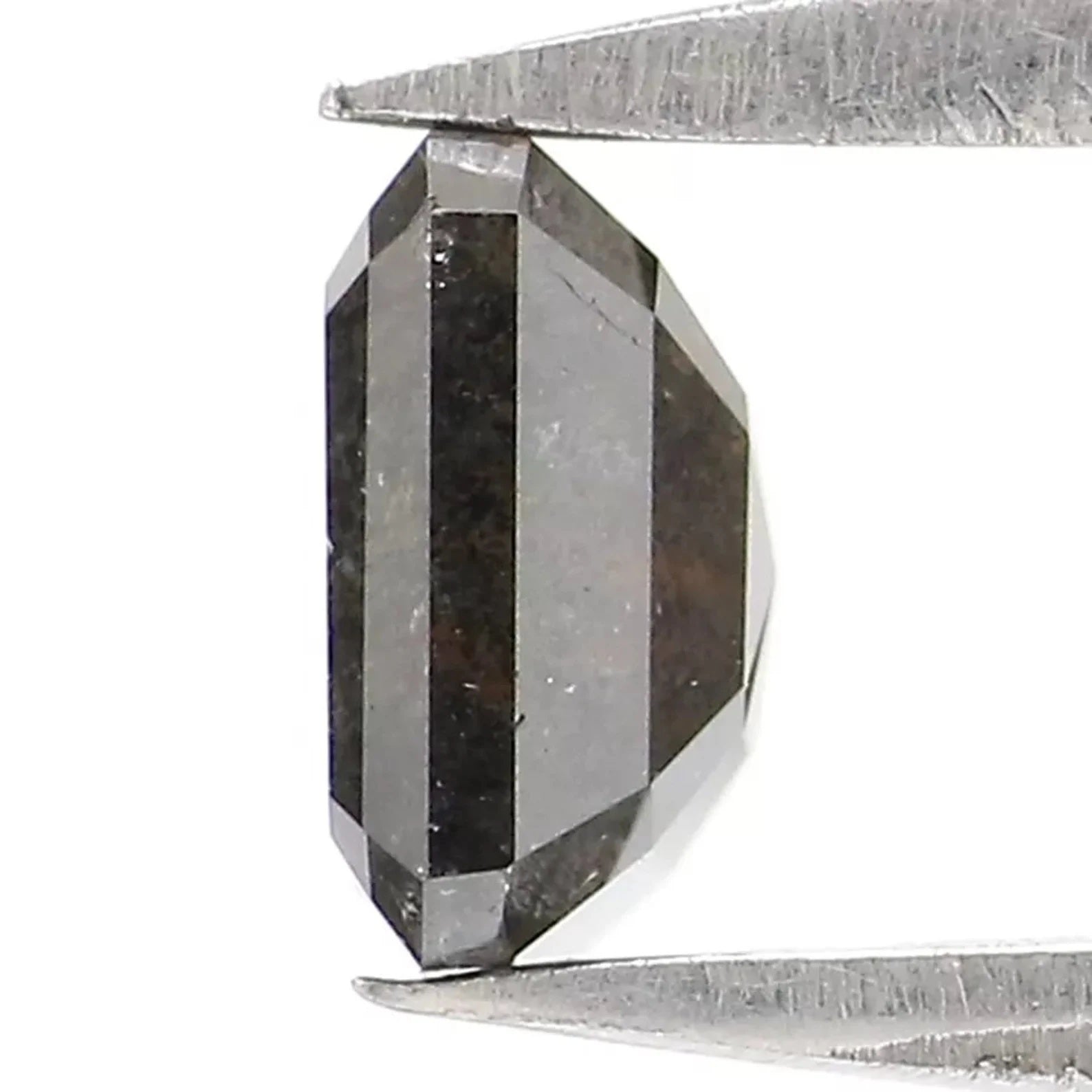 0.76 CT Natural Loose Emerald Shape Diamond Salt And Pepper Diamond 5.35 MM Natural Loose Diamond Black Grey Emerald Rose Cut Diamond NQ7462