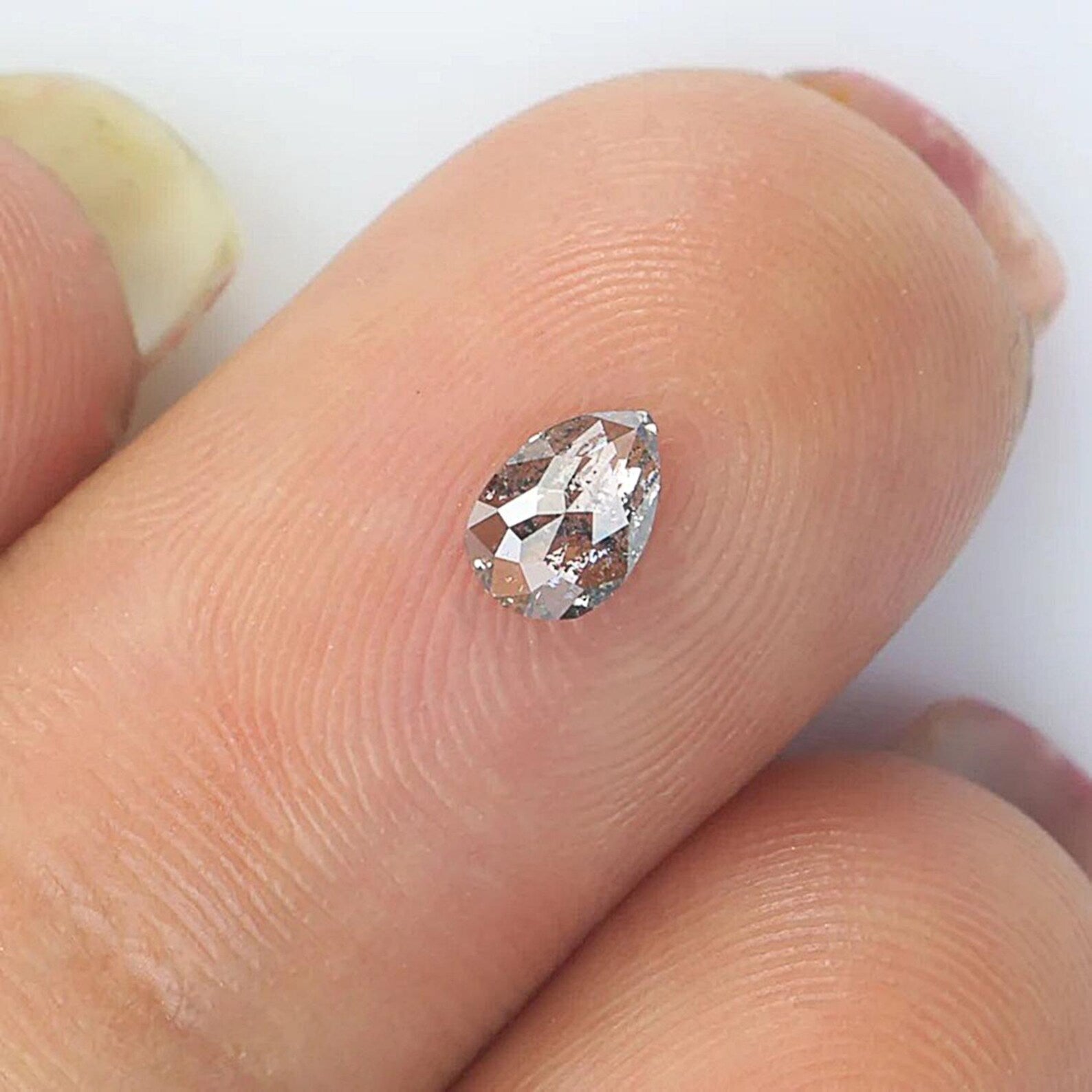 0.28 CT Natural Loose Pear Shape Diamond Salt And Pepper Pear Cut Diamond 5.30 MM Natural Loose Black Gray Color Pear Rose Cut Diamond NQ220