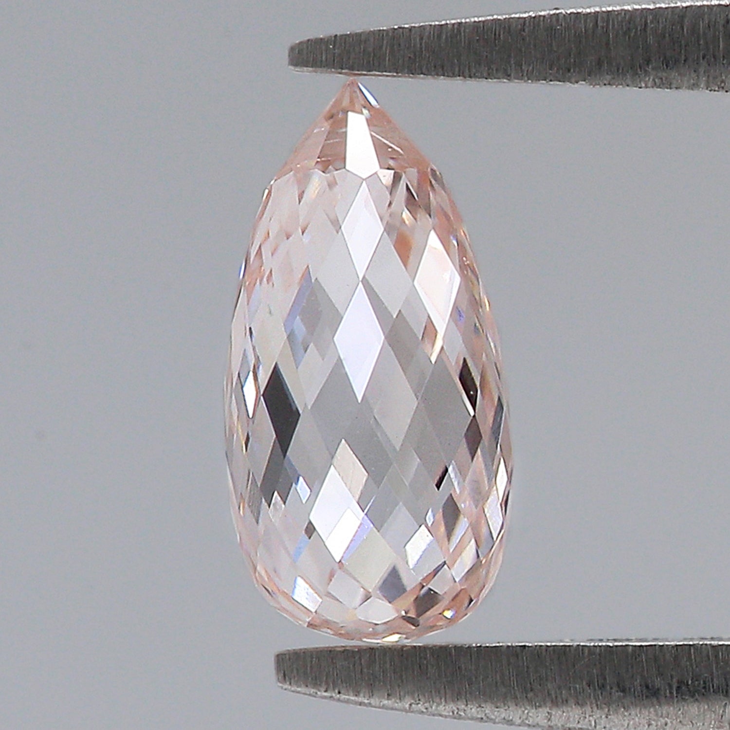 0.99 CT Lab Grown Briolette Cut Diamond Pink Color VS1 Clarity Diamond Lab Grown CVD Diamond Lab Created Drop Rose Cut Diamond L3497
