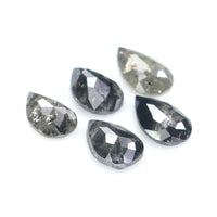 Natural Loose Pear Diamond, Salt And Pepper Pear Diamond, Natural Loose Diamond, Pear Rose Cut Diamond, 0.59 CT Pear Cut Diamond L2789