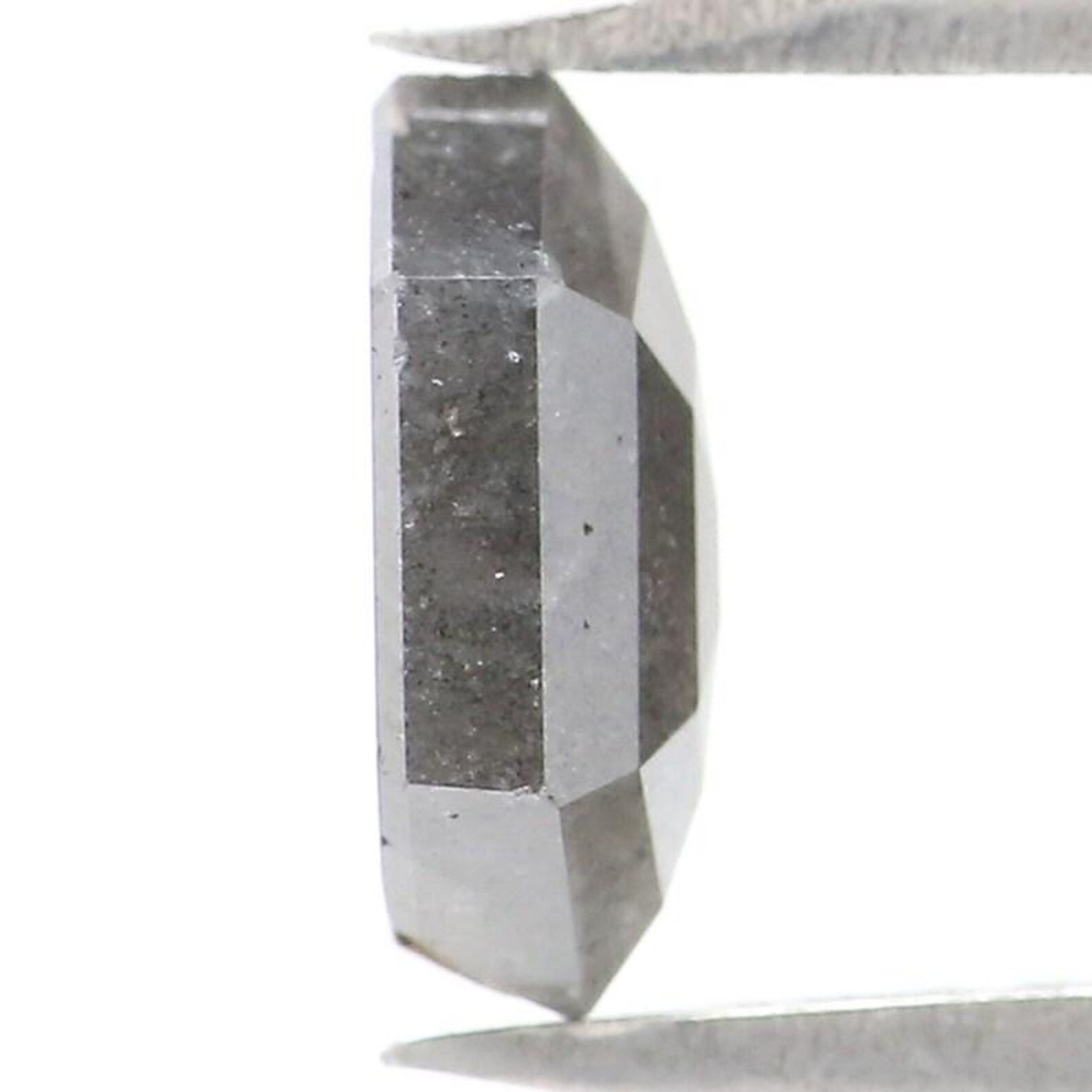 1.06 CT Natural Loose Hexagon Shape Diamond Salt And Pepper Hexagon Cut Diamond 7.70 MM Natural Grey Color Hexagon Rose Cut Diamond NQ7118