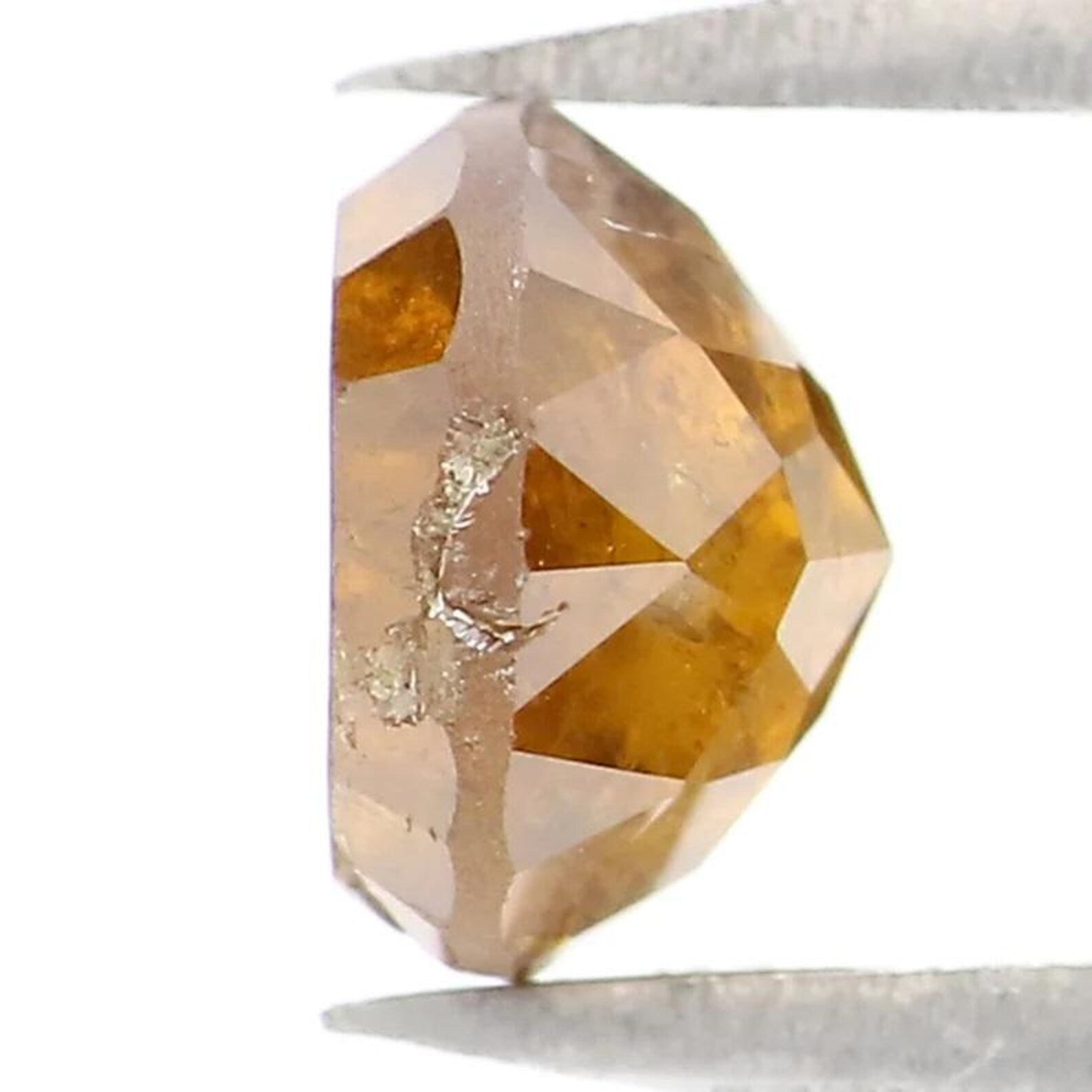 1.10 Ct Natural Loose Round Rose Cut Diamond Yellow Color Round Shape Diamond 6.00 MM Natural Brown Color Round Rose Cut Diamond NQ1925