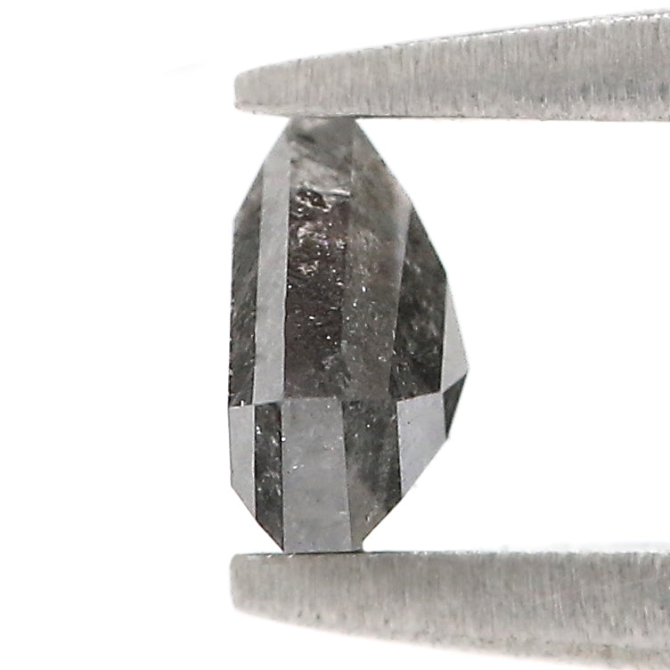 0.50 CT Natural Loose Shield Shape Diamond Salt And Pepper Shield Diamond 4.40 MM Natural Black Grey Color Shield Rose Cut Diamond N2664