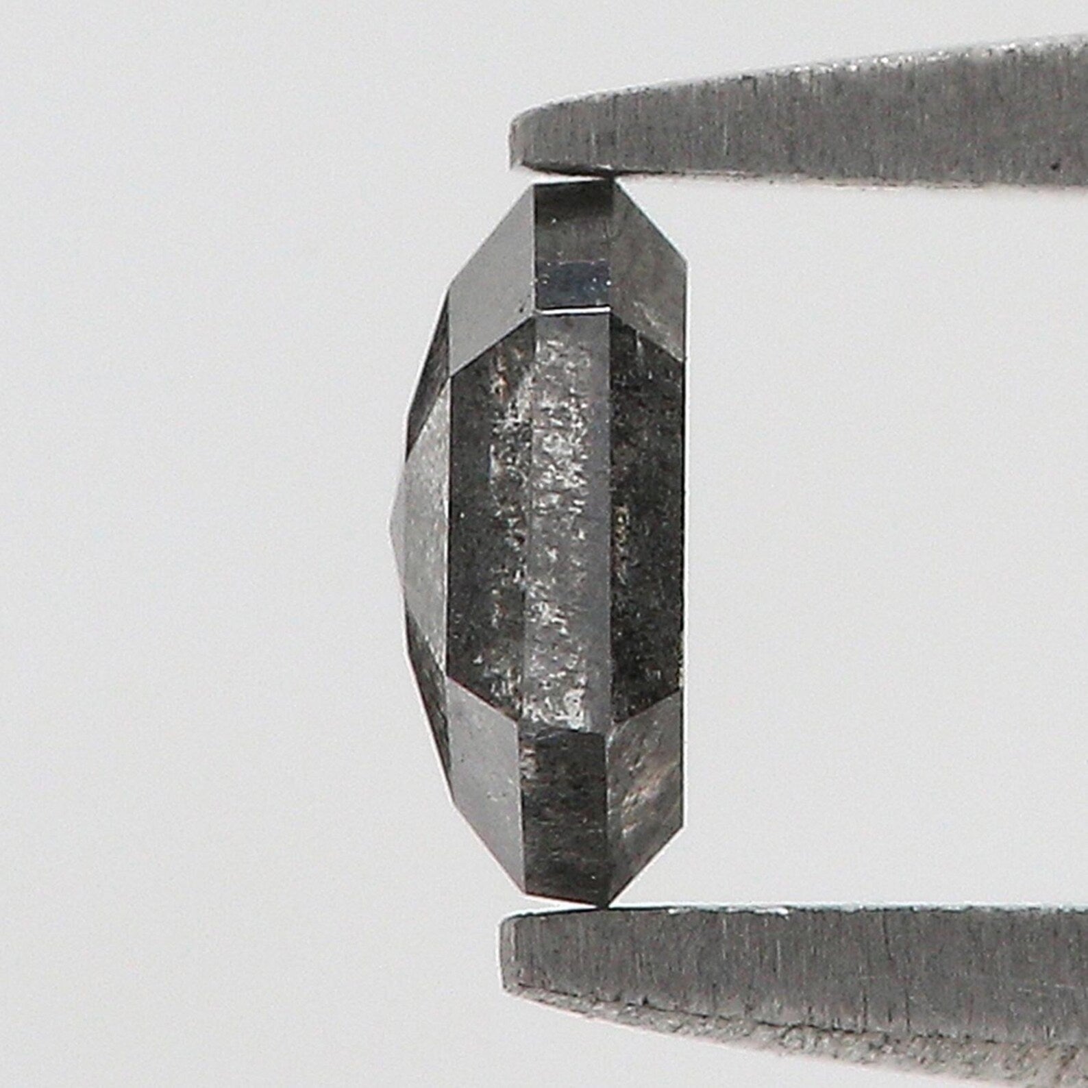 0.43 Ct Natural Loose Hexagon Shape Diamond Salt And Pepper Hexagon Diamond 5.00 MM Natural Black Grey Color Hexagon Rose Cut Diamond QN601