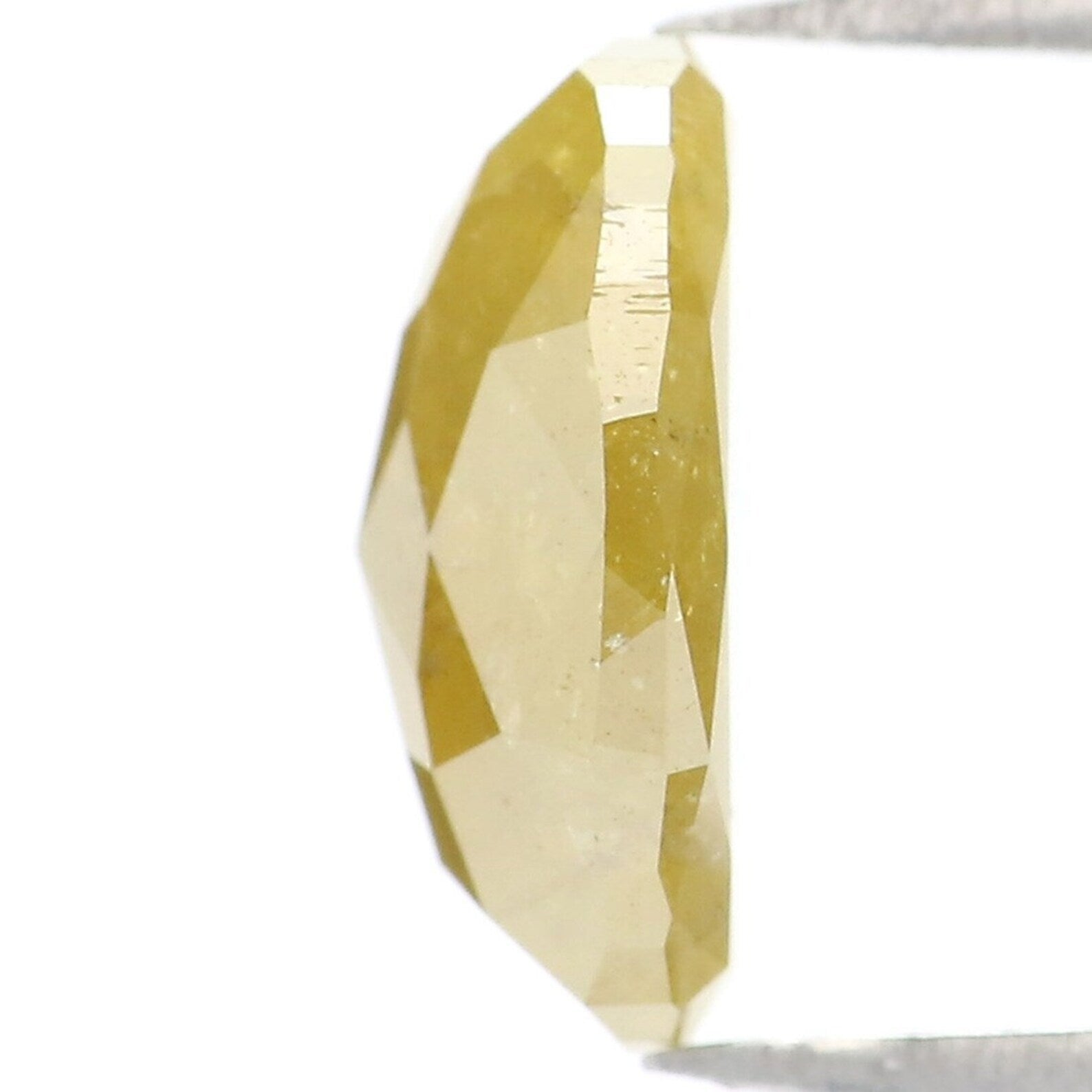 1.96 CT Natural Loose Oval Shape Diamond Yellow Green Color Oval Cut Diamond 9.30 MM Natural Loose Diamond Oval Rose Cut Diamond NQ9841