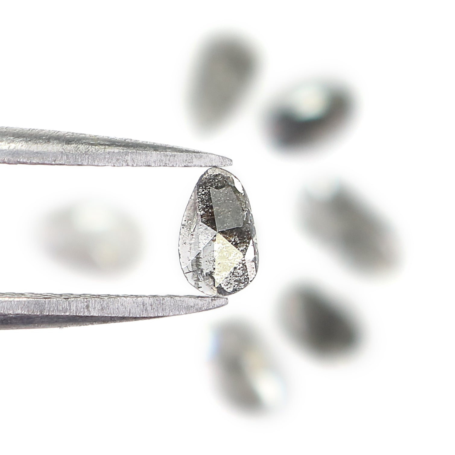 1.16 Ct Natural Loose Slice Shape Diamond Slice Salt And Pepper Diamond 4.80 MM Slice Natural Loose Diamond Slice Black Grey Diamond LQ3033